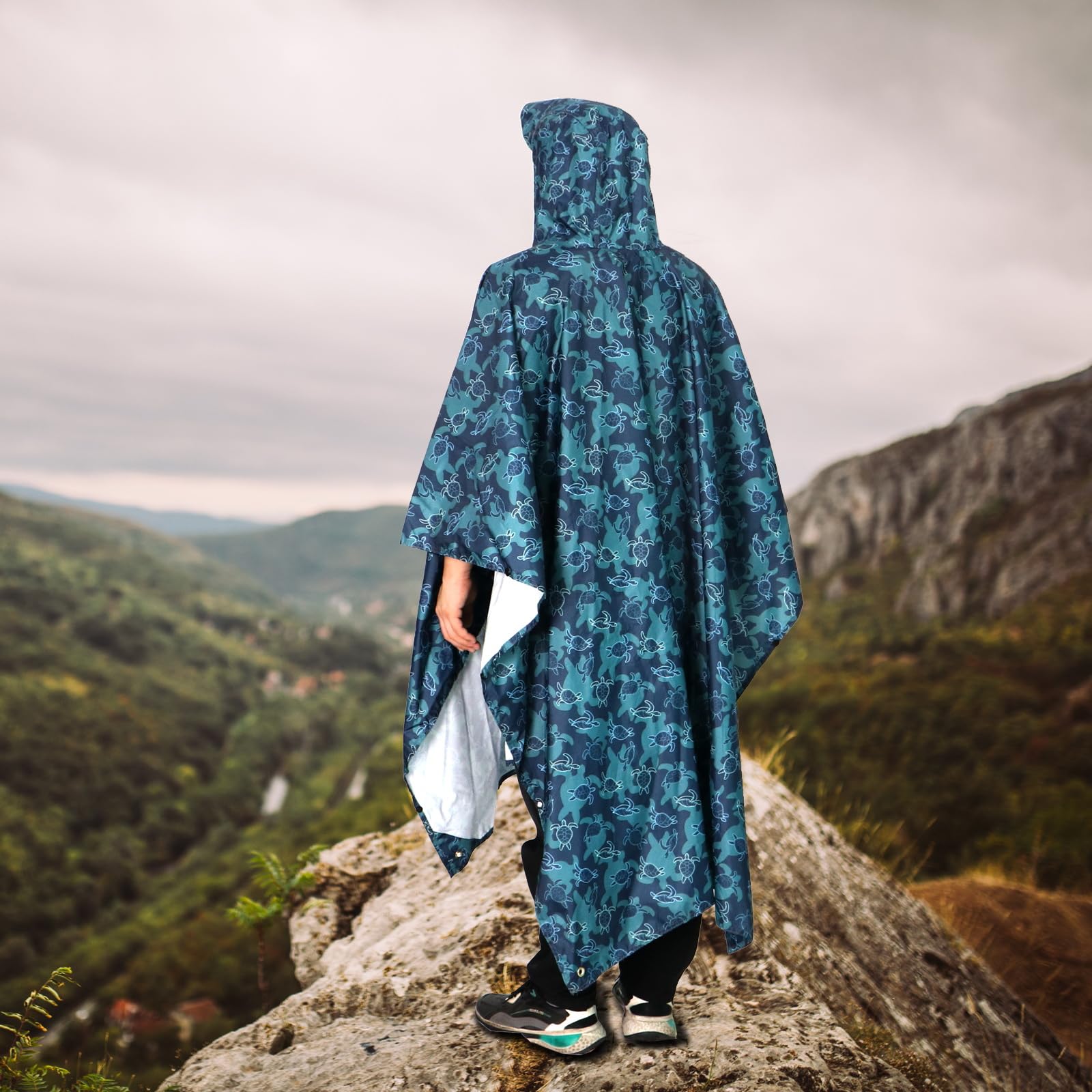 ANYOO Waterproof Rain Poncho for Adults - Lightweight Reusable Raincoat for Men & Women with Hood - Perfect for Hiking, Camping, Outdoor Adventures & Emergency Preparedness