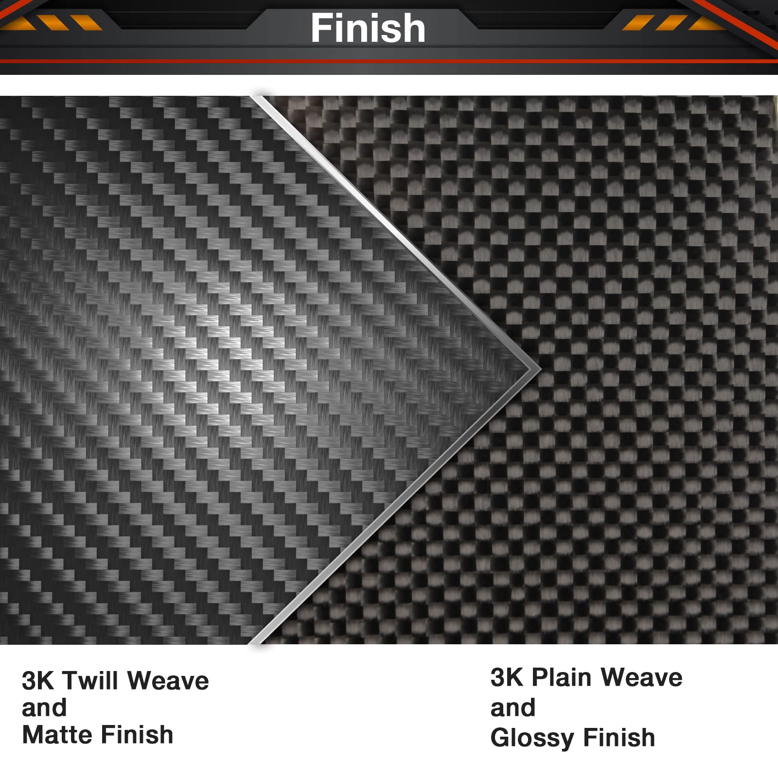 Premium 3K Carbon Fiber Sheets - 500x500mm (1.5mm to 6.0mm Thickness Options) - High-Quality Plain Weave Laminate Panels with Glossy Surface - Ideal for Automotive, Aerospace, DIY Projects & Industrial Applications