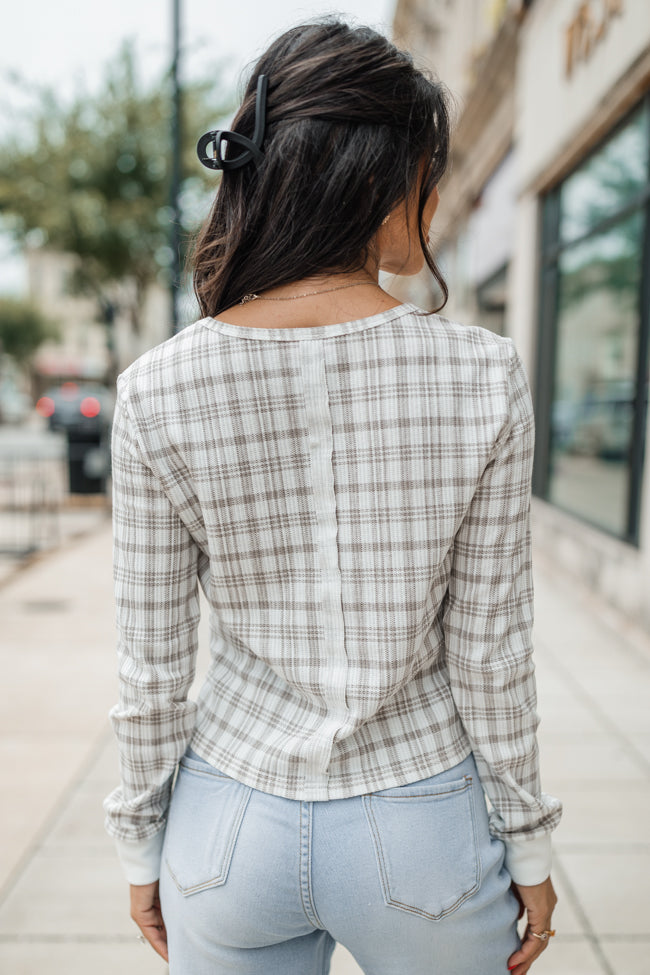 Layers of Love Plaid Waffle Layering Top for Women - Cozy Fall & Winter Fashion - Perfect for Layering Under Jackets or Sweaters
