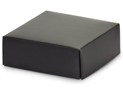 4x4x1.5 Inch Matte Black Gourmet Box Lids - 7 Units (25 Pack per Unit) for Bakery, Catering & Party Food Display