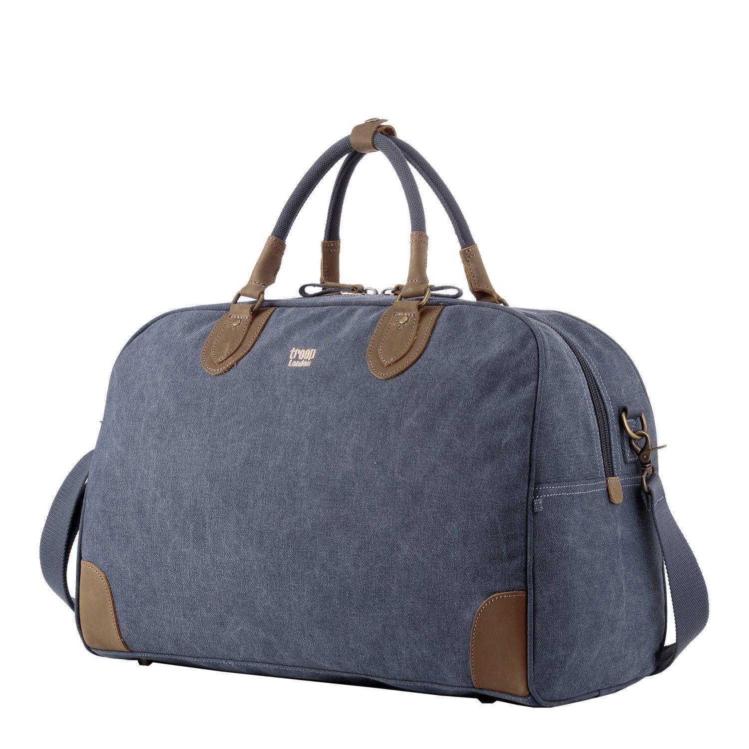 TRP0263 Troop London Classic Canvas Holdall - Large Durable Travel Duffel Bag for Gym, Weekend Trips & Outdoor Adventures