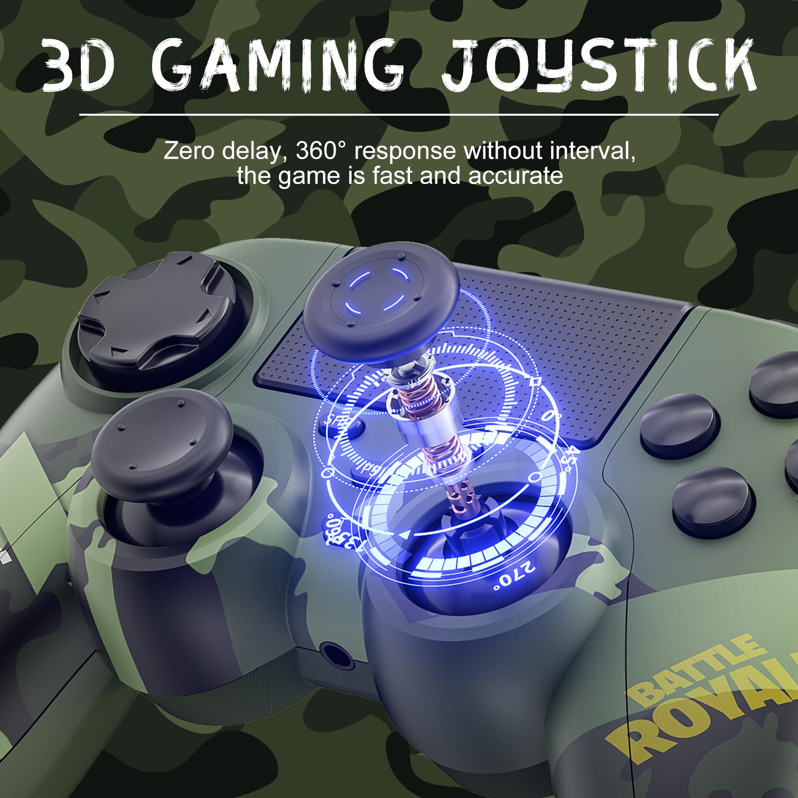 TURPOW 2 Pack Wireless Bluetooth Game Controller for PS4/Slim/Pro - High Sensitivity Joystick for Gaming, Compatible with PC/Android/iOS - Perfect for FPS, Racing & Action Games