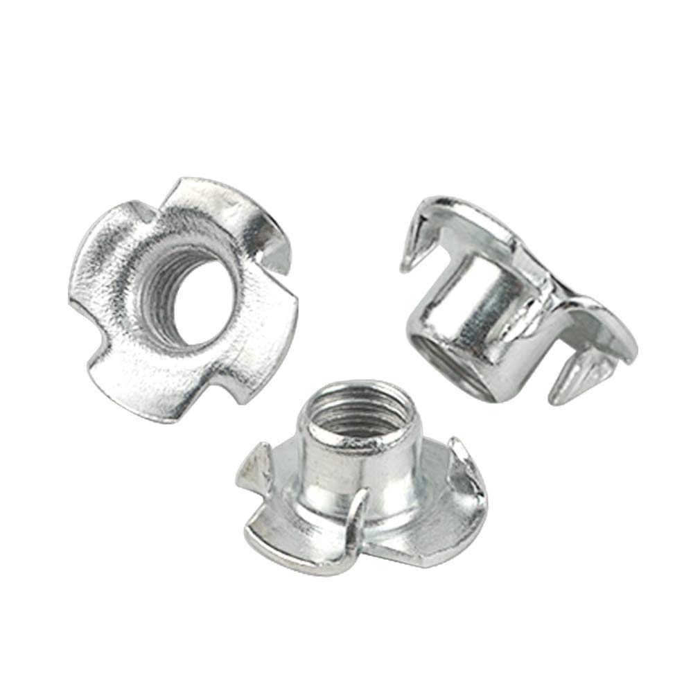 4PCS M8 Furniture Leveling Feet with T-Nuts - Adjustable Screw-On Table Legs for Chair, Cabinet, Sofa - Heavy Duty Levelers for Uneven Floors (Black) - Perfect for Home Office, Kitchen, Garage & Workshop Use