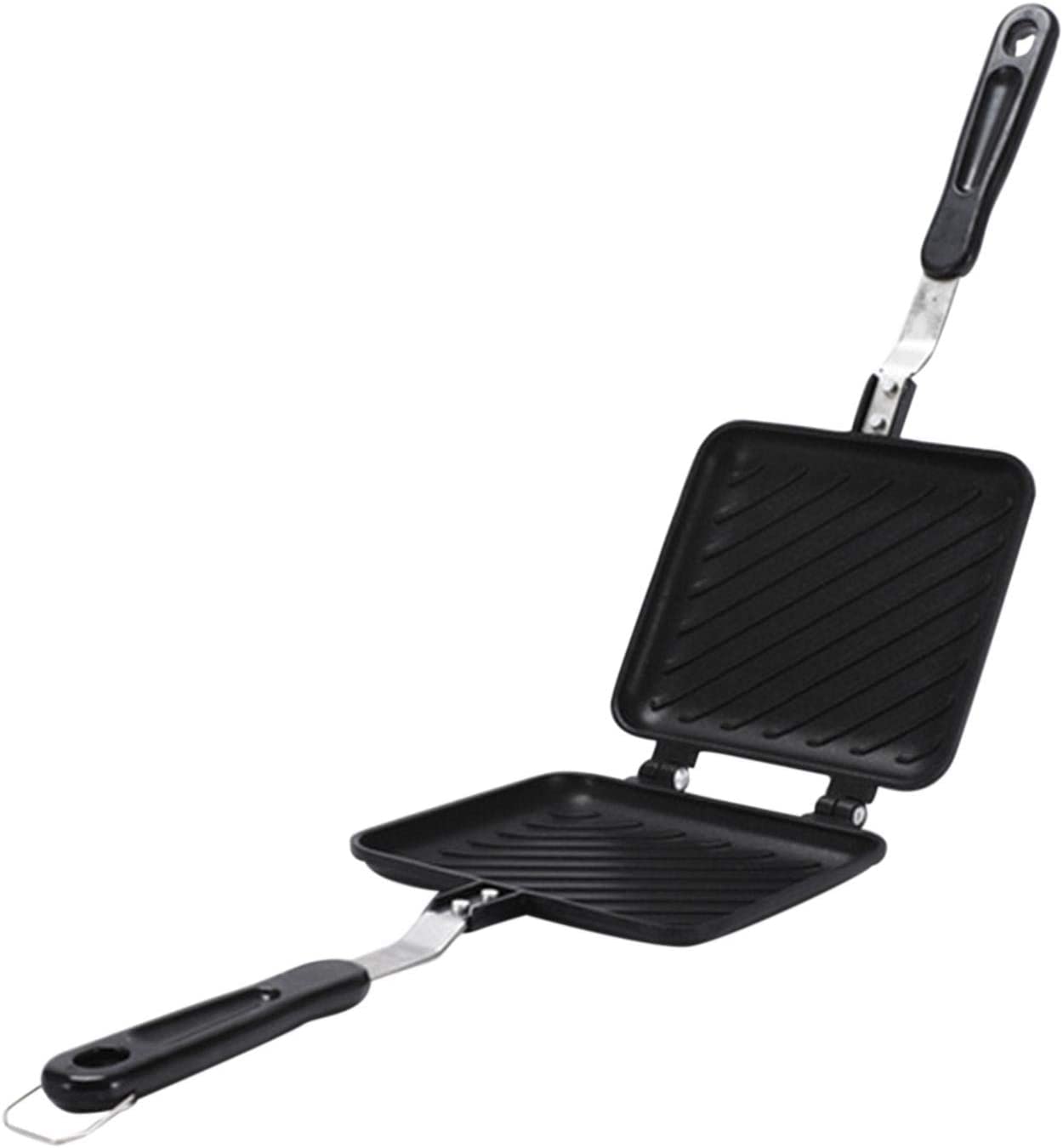 Non-Stick Sandwich Toastie Maker - Double-Sided Waffle Bread Toaster for Grilled Cheese, Paninis & Breakfast - Perfect for Home, Office, Camping & Outdoor Cooking