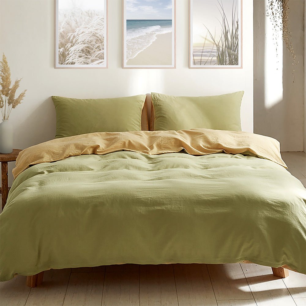 Premium Yellow Duvet Cover Set - King Size Bedding with Pillowcases, Soft & Breathable Cotton - Perfect for Master Bedroom, Guest Room, or Cozy Home Decor