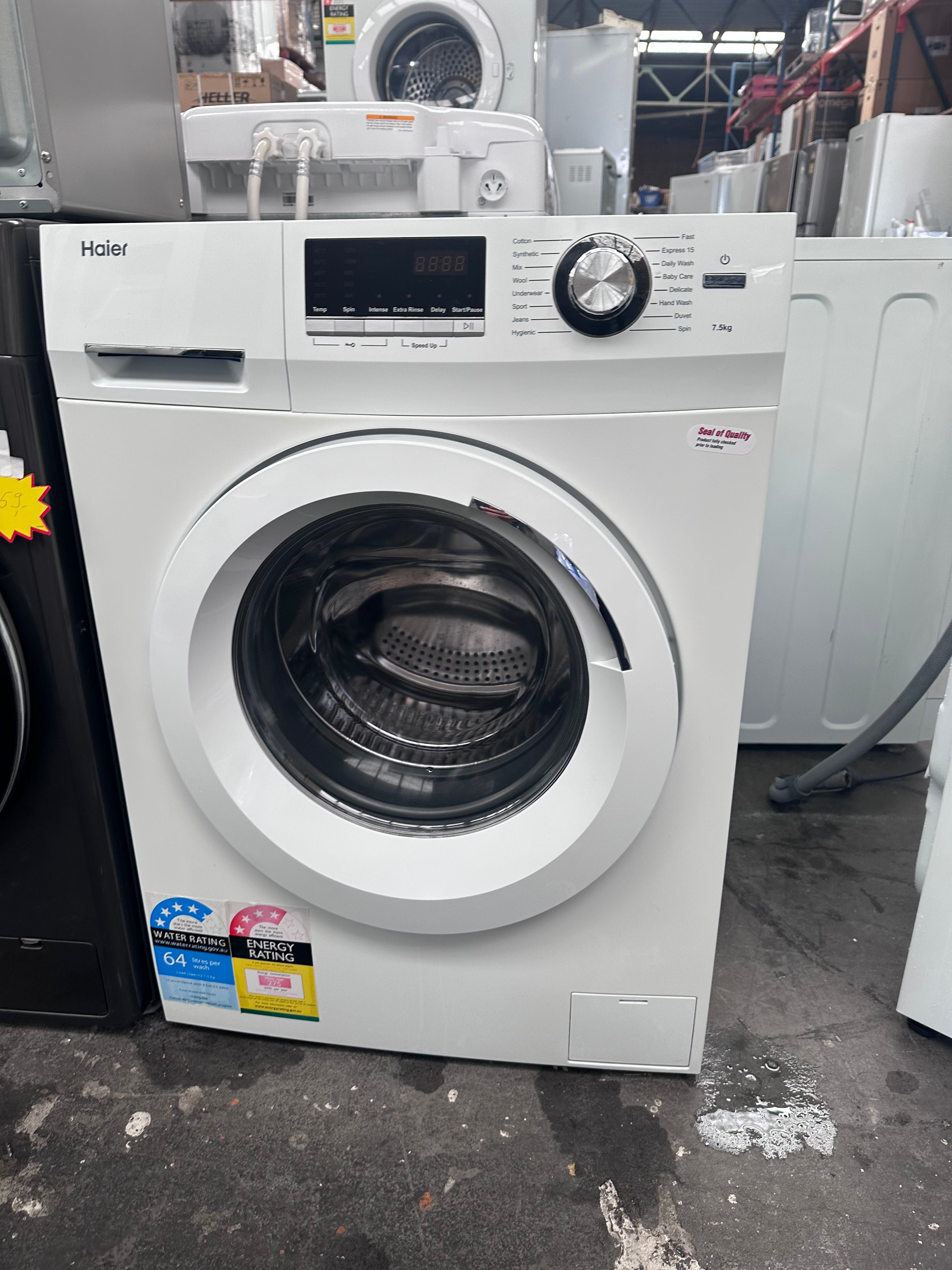 Haier 7.5kg Front Load Washing Machine [Certified Refurbished] - Perfect for Apartments, Small Homes & Laundry Rooms