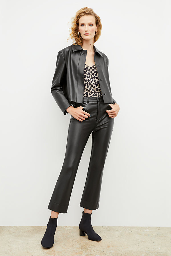 Vegan Leather Archie Pants for Women - High Waisted Faux Leather Leggings, Stretchy & Comfortable - Perfect for Casual Wear, Night Out, and Office Outfits