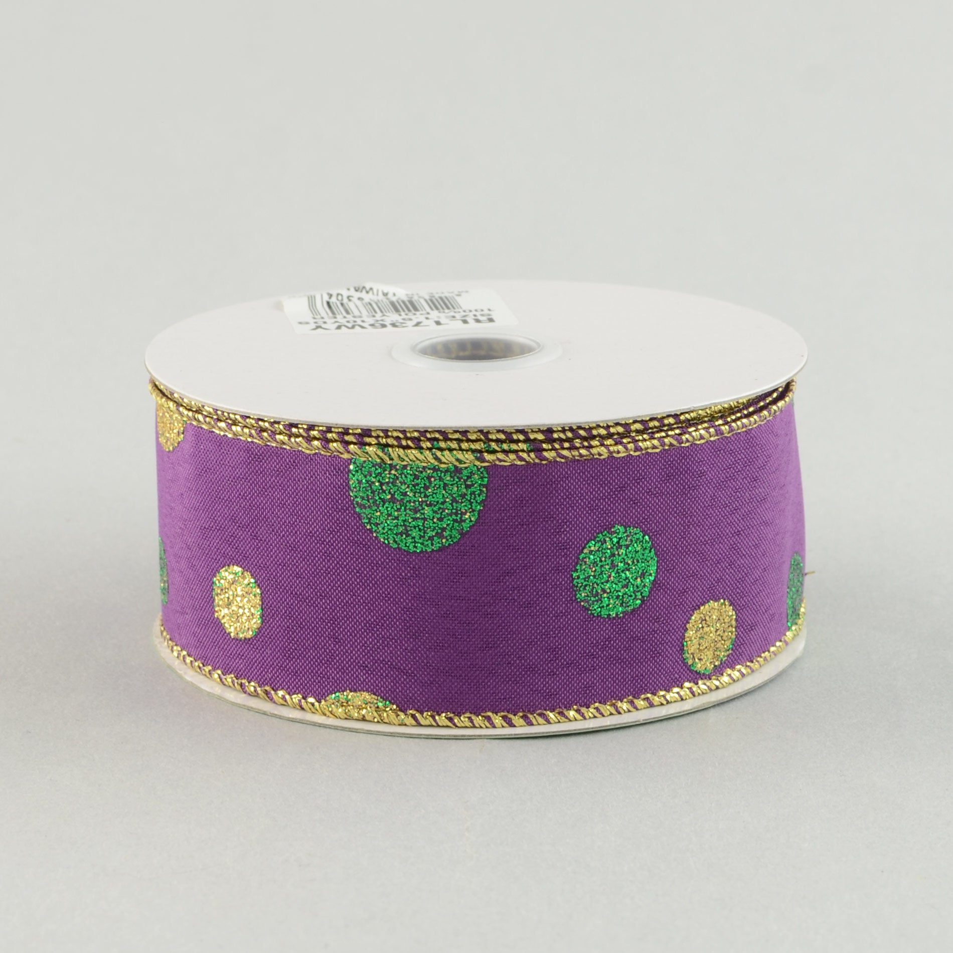 1.5 Inch Glitter Dots Ribbon - 10 Yards Mardi Gras Party Decorations for Costumes, Masquerade Balls, Carnival Celebrations & Gift Wrapping