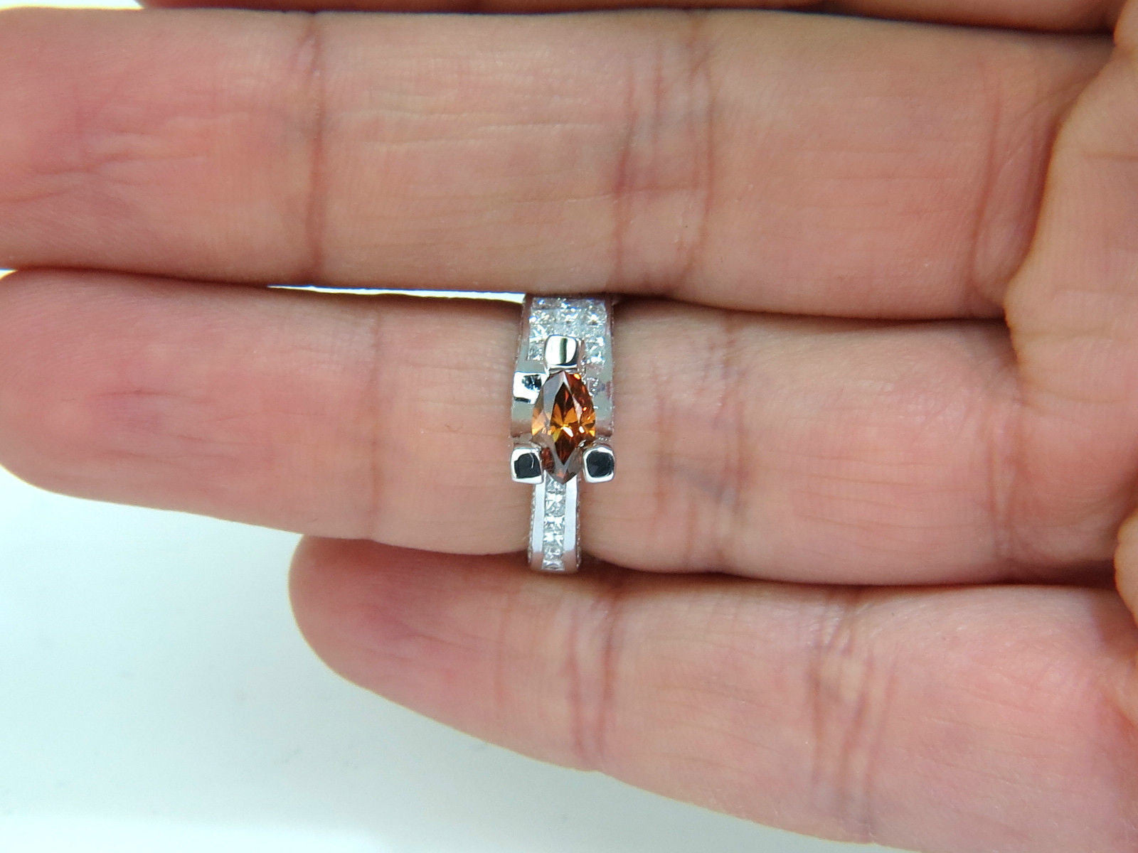 2.05CT GIA Certified Natural Fancy Orange Brown Diamond Ring in 14KT Gold with Tension Float Setting - Perfect for Engagement, Wedding & Special Occasions