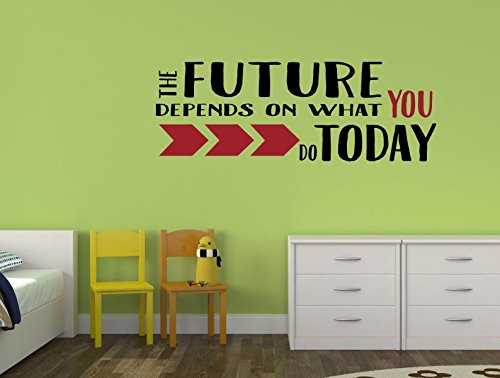 Motivational Wall Sticker Decal - Future Depends on You (33x11 Inch) for Home & Office