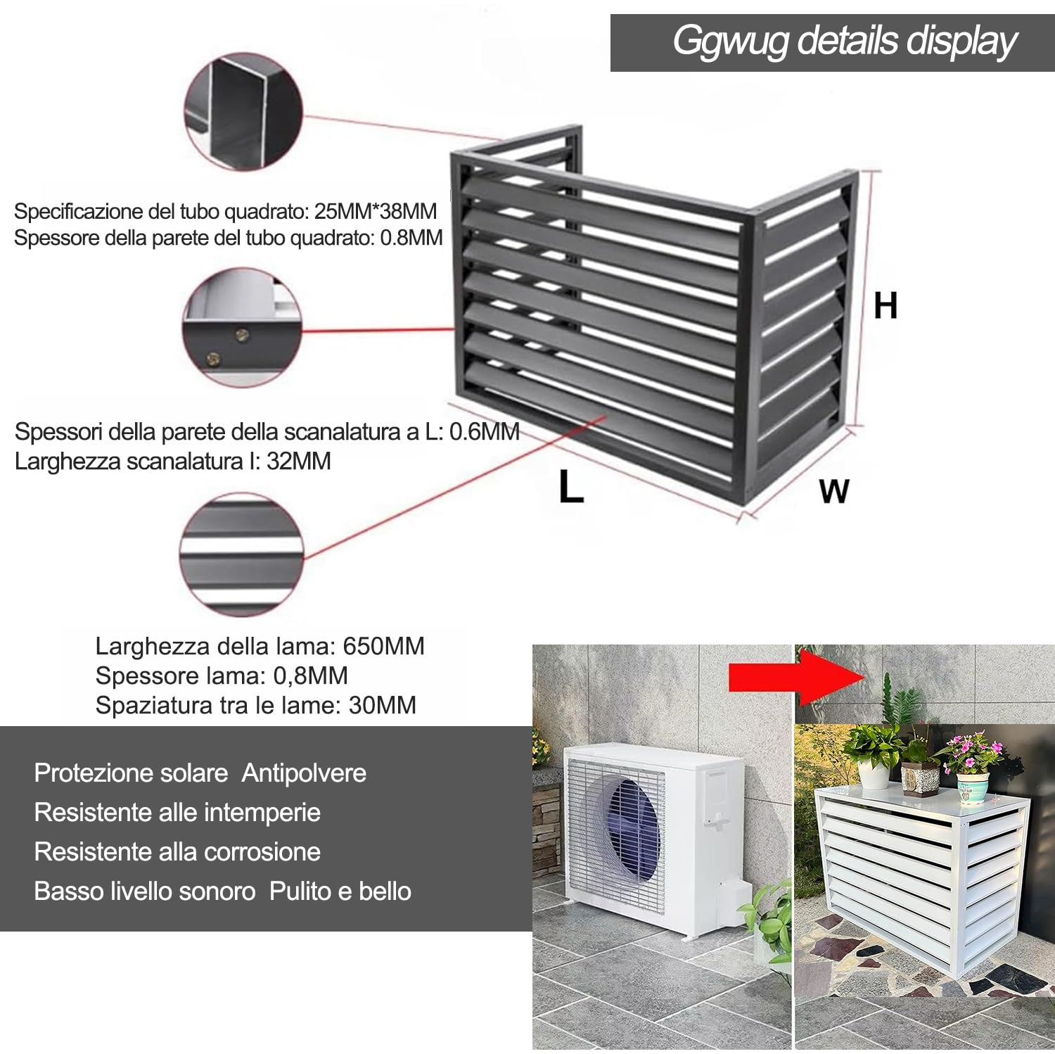 **Durable Aluminum AC Cover - Outdoor Air Conditioner Condenser Protective Mesh Guard for Enhanced Bearing Capacity | Perfect for Home, Office & Commercial Use**
