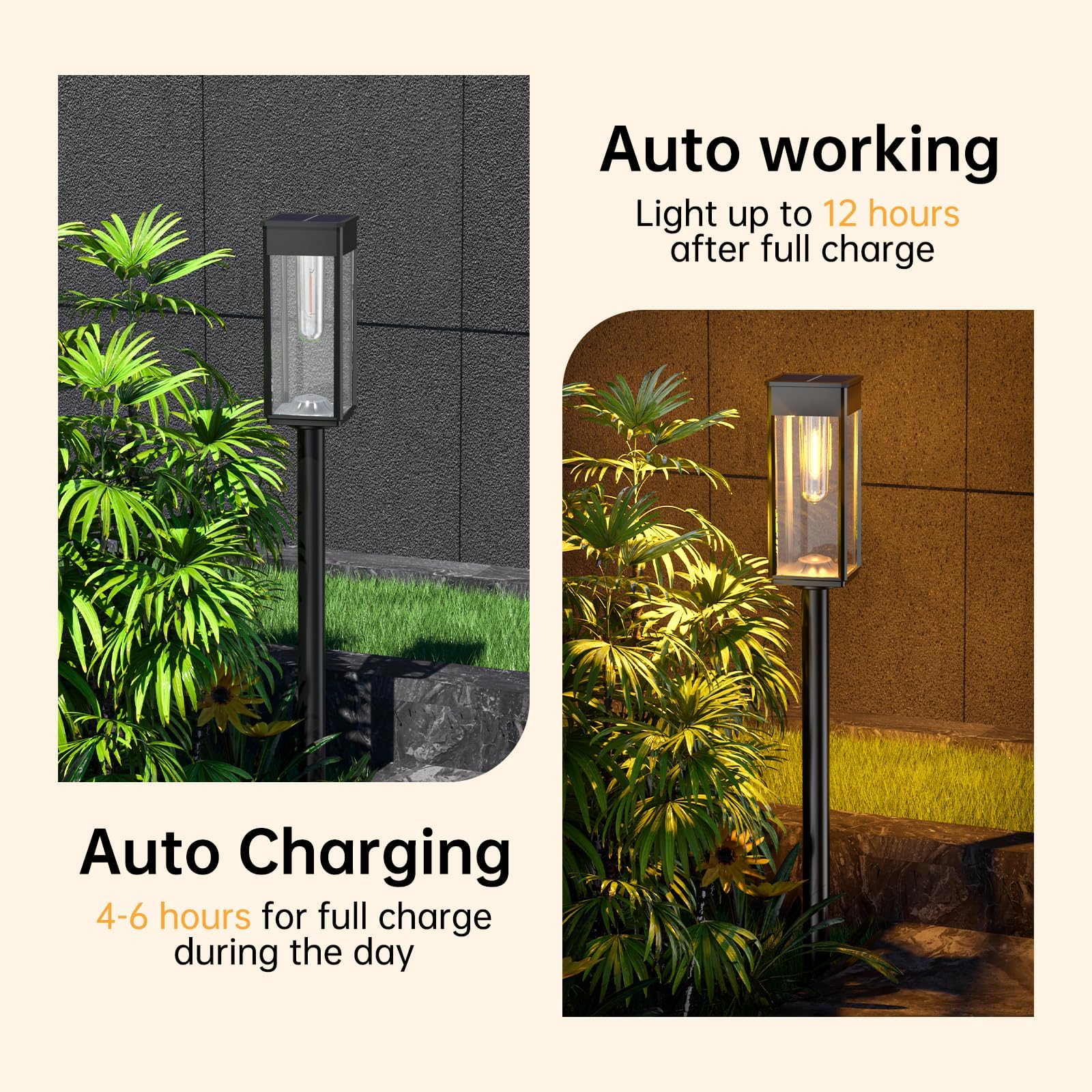 Bright Solar Pathway Lights Outdoor - 4 Pack Waterproof IP65 Solar Garden Lights with Auto On/Off - Perfect for Yard, Patio, Lawn, Walkway & Driveway Lighting | Ideal for Landscape Decor & Nighttime Safety