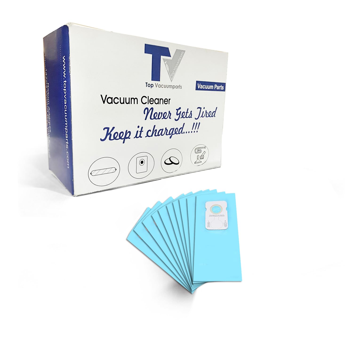 12 Replacement Vacuum Bags for Riccar 8000 & Simplicity 7000 Type B - Compatible with C15-6 - Commercial Upright Vacuum Cleaner Parts - Ideal for Home, Office & Commercial Cleaning