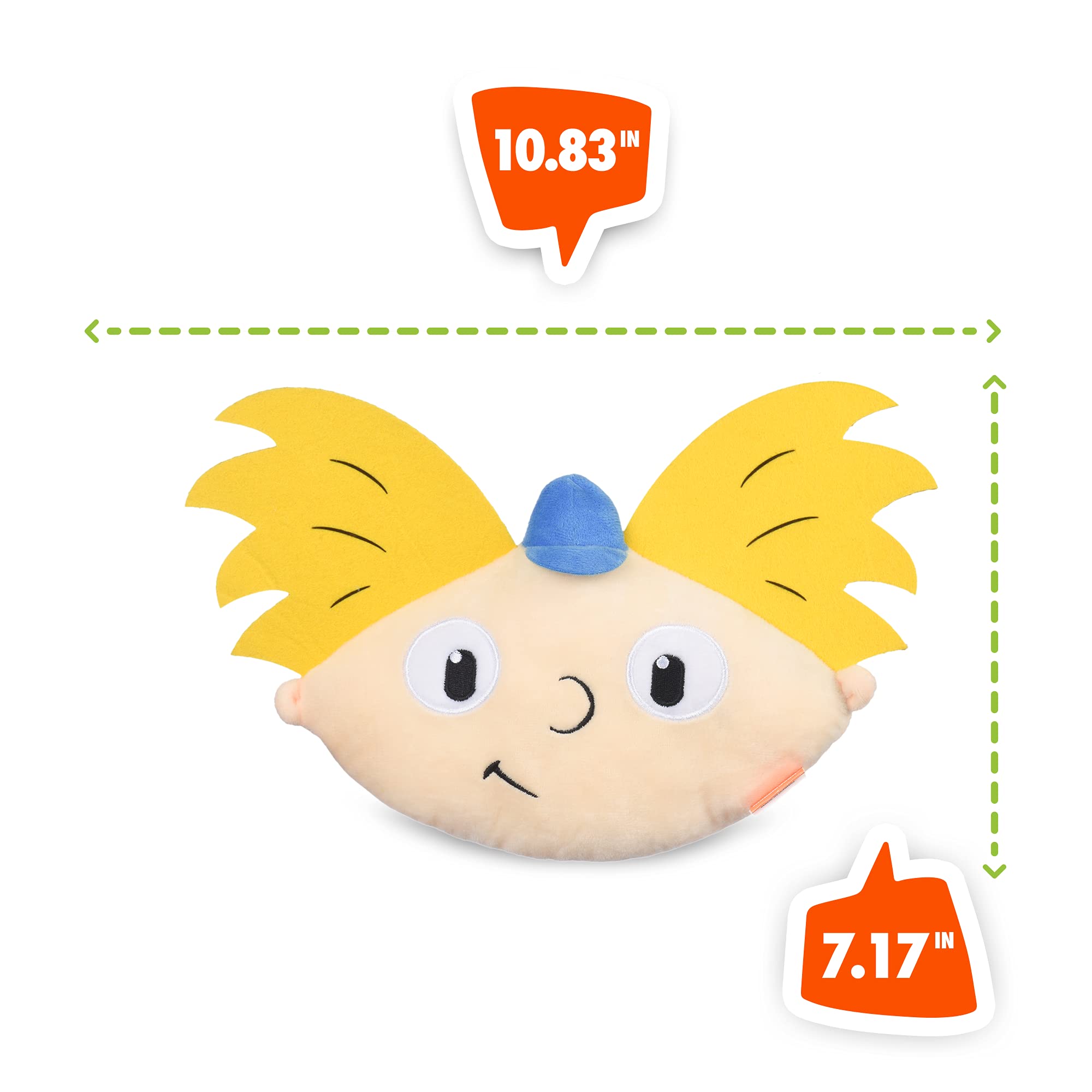Nickelodeon Hey Arnold Football Head Plush Dog Toy – 8 Inch Squeaky Soft Toy for Small & Large Dogs | 90s Cartoon Collectible for Playtime & Nostalgic Gift