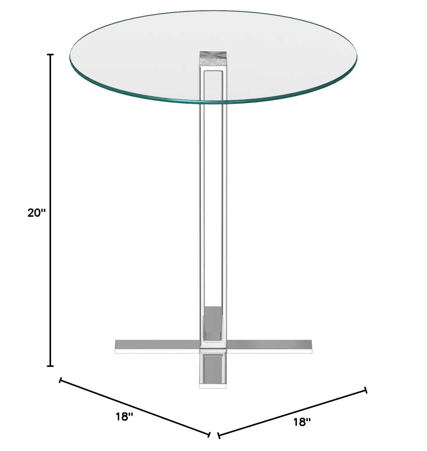 Cortesi Home Solen Round Glass End Table - Modern Accent Table for Living Room, Bedroom & Office - Tempered Glass Side Table with Sturdy Metal Base - Perfect for Small Spaces & Home Decor
