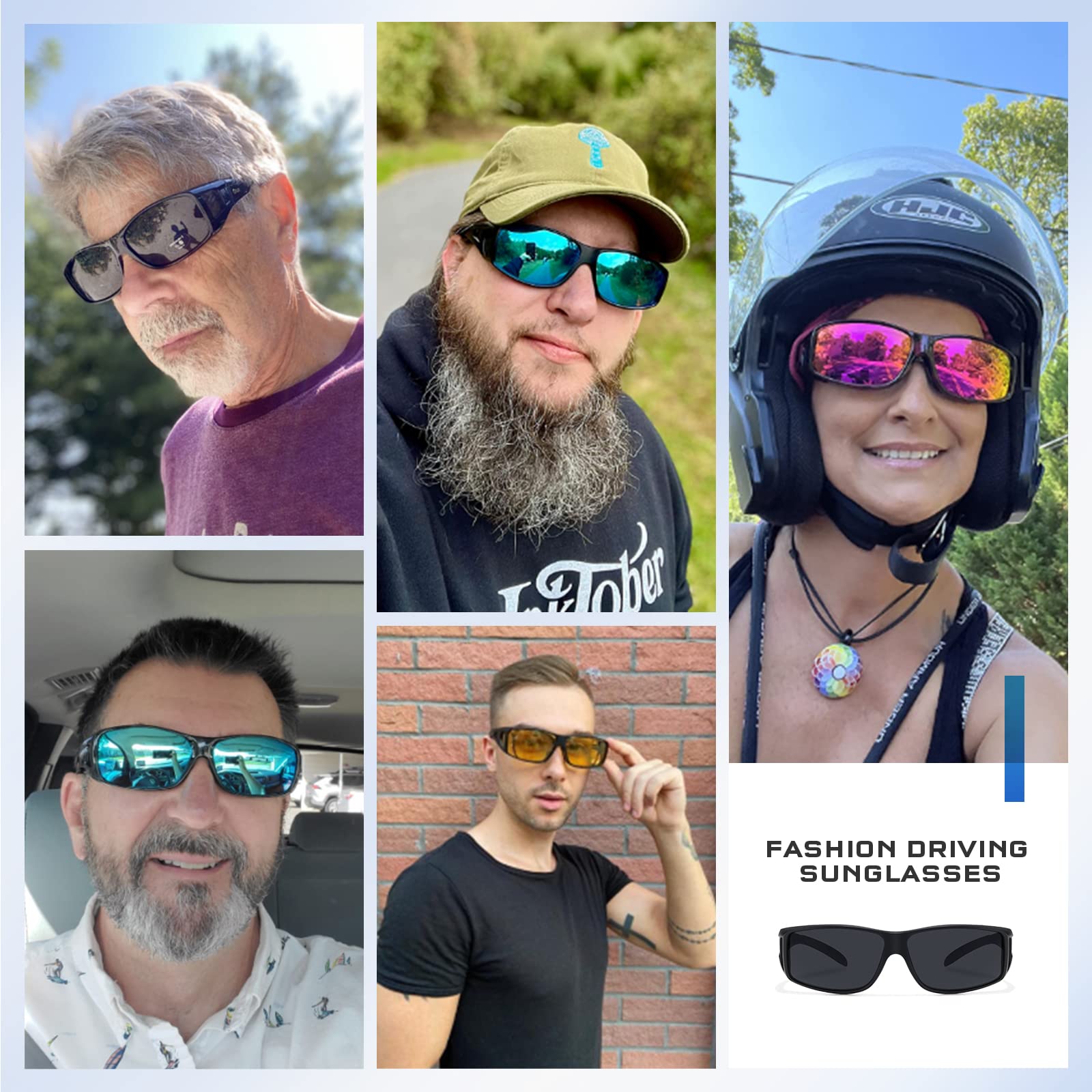 Night Vision Driving Glasses - Polarized Fit Over Sunglasses for Men, Perfect for Night Driving & Outdoor Adventures