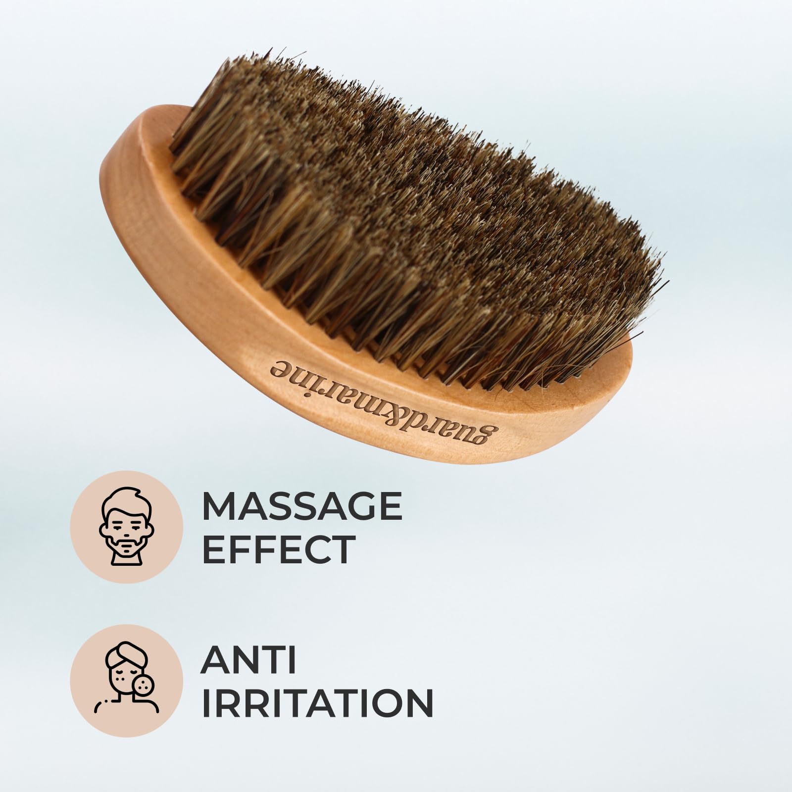 Premium Boar Bristle Beard Brush for Men - Wooden Handle Grooming Tool for Mustache & Facial Hair Care - Softening & Styling at Home or Travel