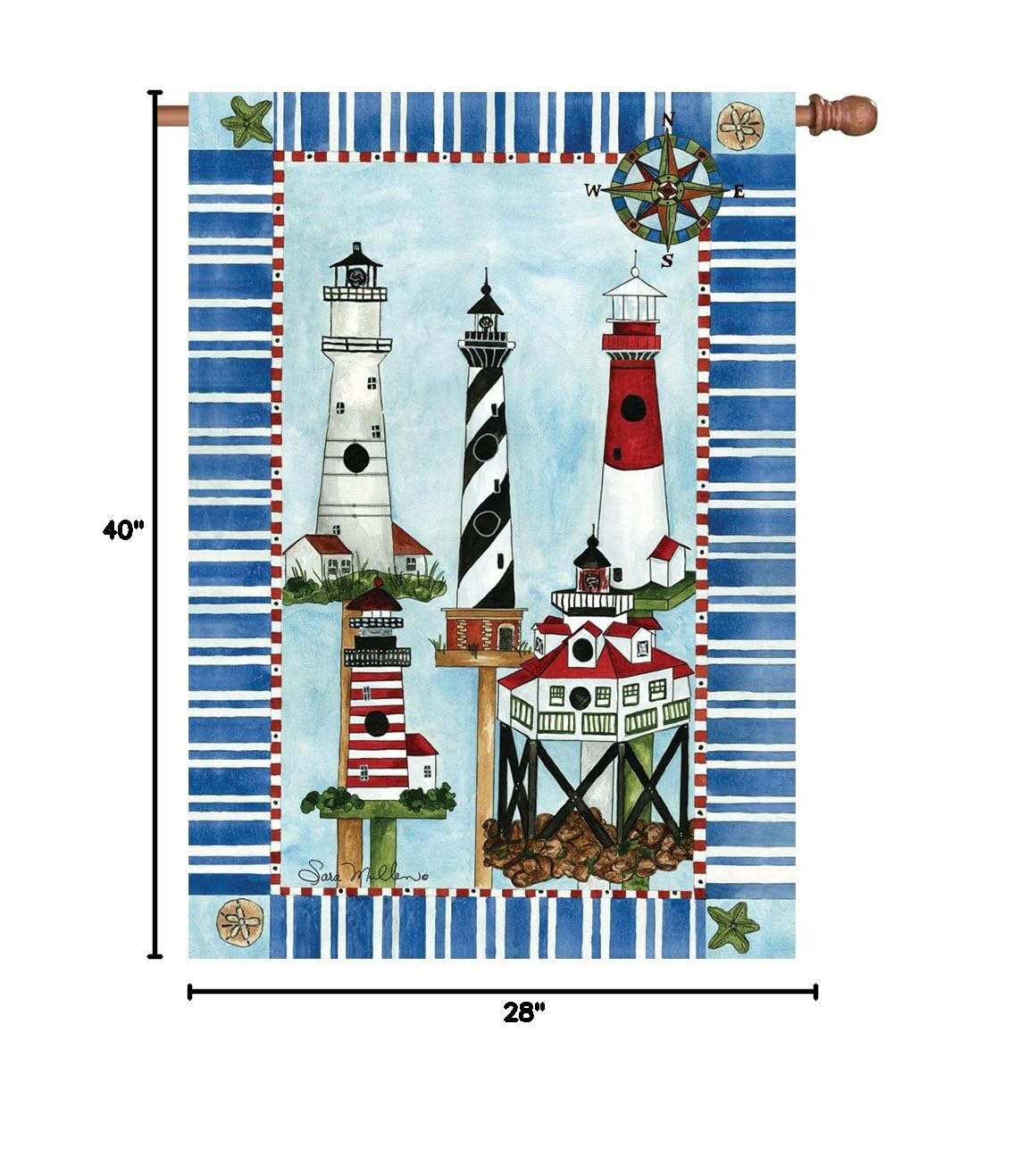 28 Inch Eastern Lights American Flag - Durable Outdoor & Indoor Decoration for Home, Garden, and Patriotic Events