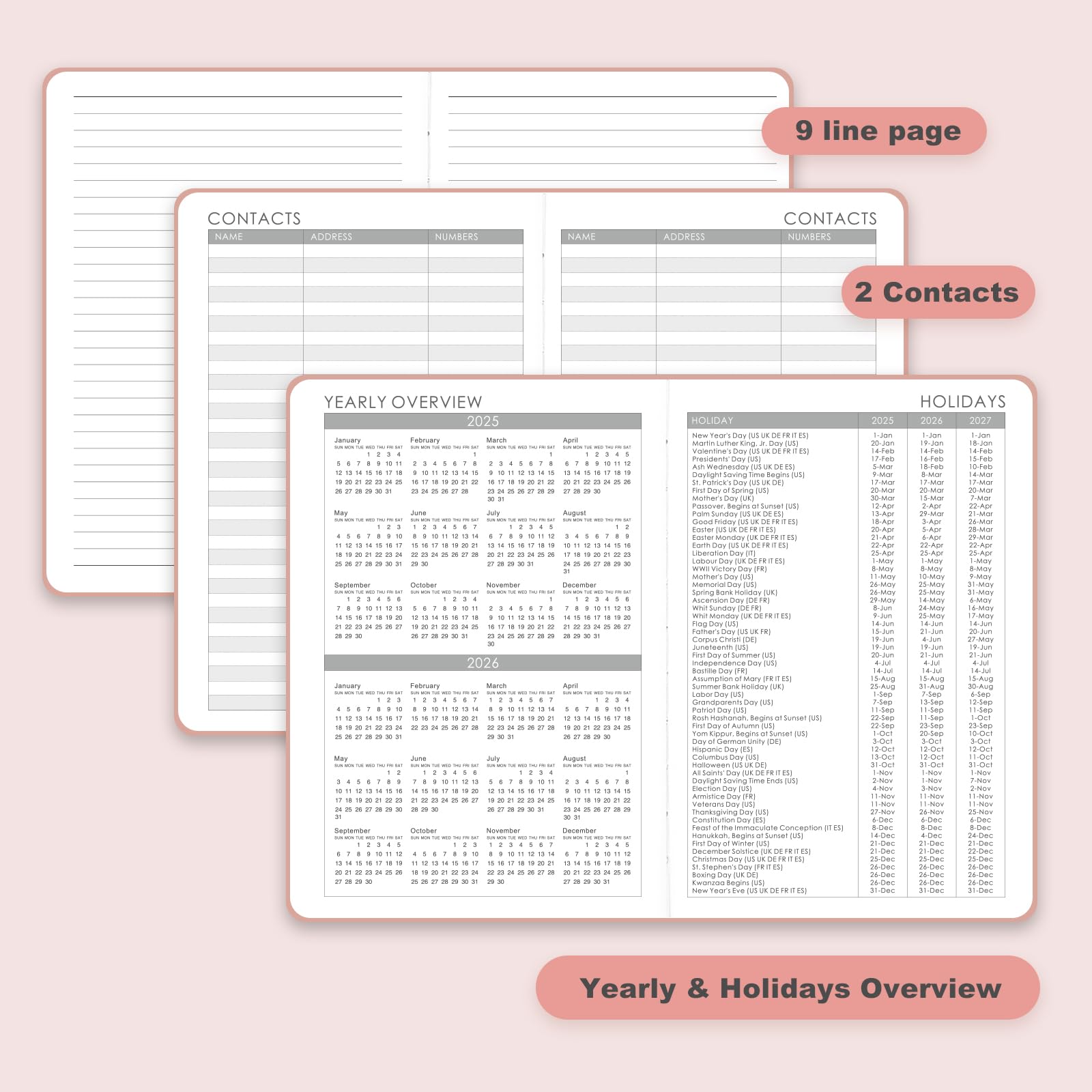2025-2026 Academic Planner - July 2025 to June 2026 Student Organizer with Holidays, 8.2