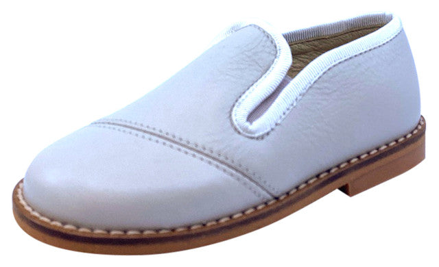 Luccini Boys BASIL Piso Point Natural Loafer Shoes - Light Grey Perla | Comfortable Casual Slip-Ons for School, Church & Special Occasions