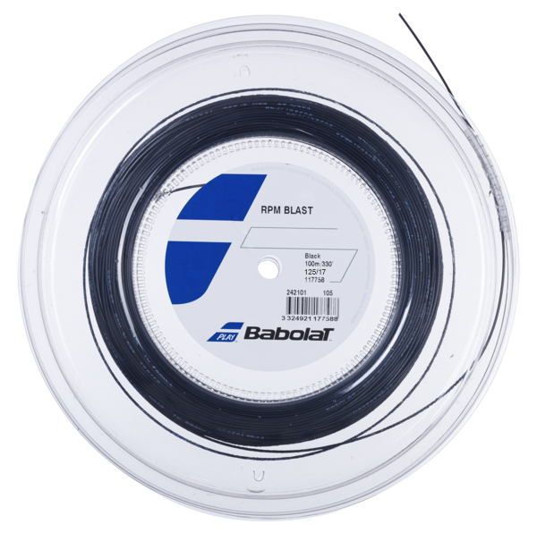 Babolat RPM Blast 17/1.25 Tennis String Mini Reel (Black) | High-Performance Polyester Tennis String for Spin & Control | Perfect for Competitive Players & Tournament Play