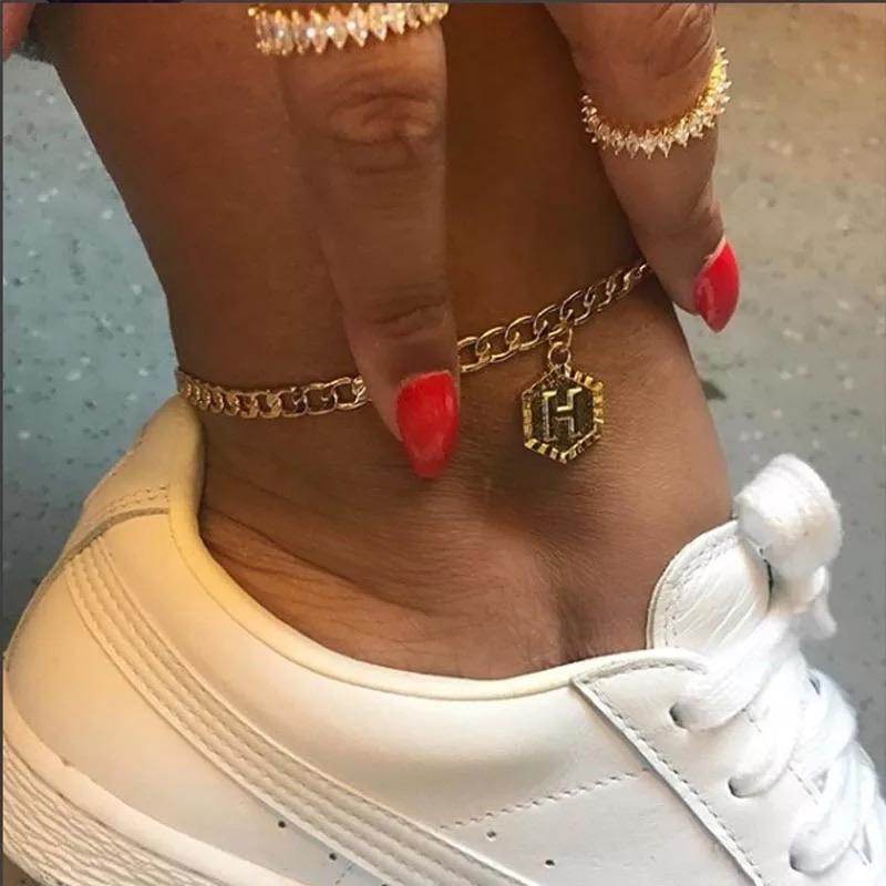Personalized Initial Anklet for Women - Custom Name Ankle Bracelet - Dainty Gold Plated Jewelry Gift for Her - Perfect for Beach, Vacation & Everyday Wear