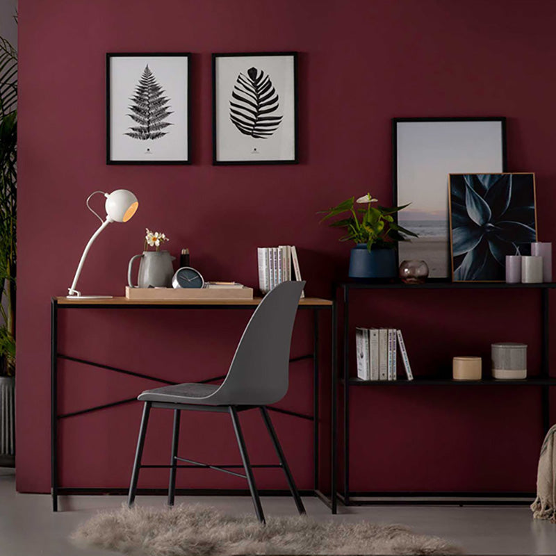 BRADFORD 100cm Study Desk with Natural Wood & Black Finish - Perfect for Home Office, Student Dorm Room or Small Space Working
