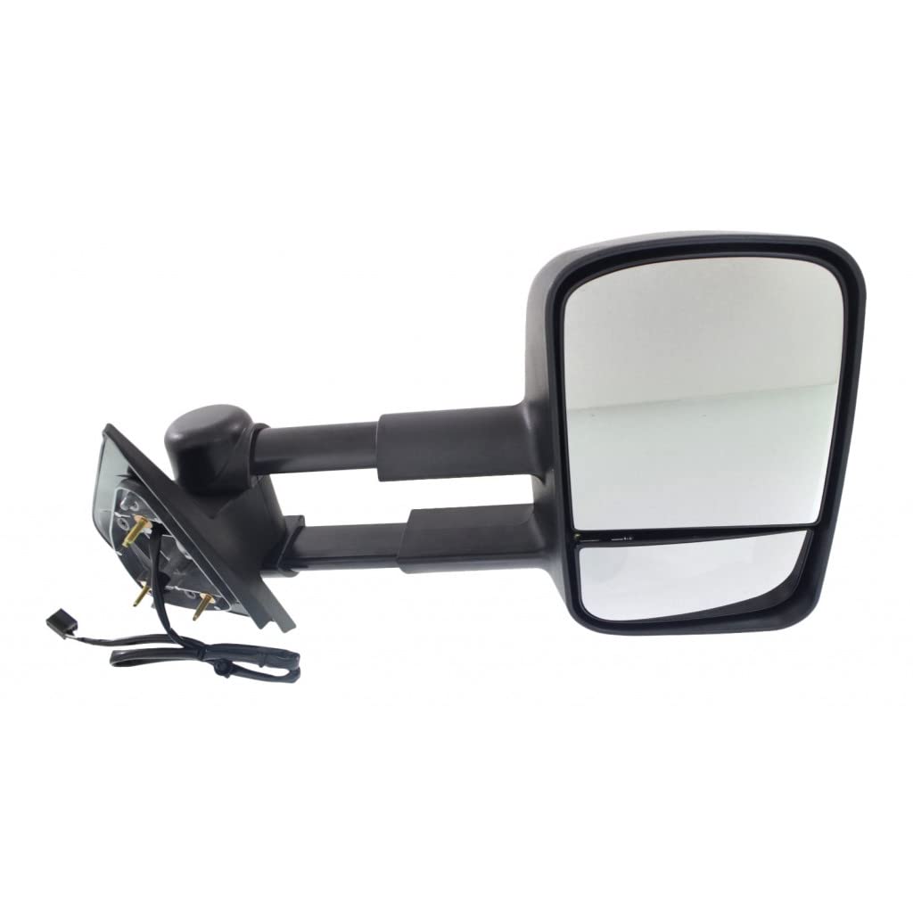 2007-2013 Chevy Silverado 1500 Passenger Side Power Heated Textured Black Door Mirror Replacement - Fits GM1321407 & 25838267-PFM - Perfect for Towing, Winter Driving & Daily Commutes