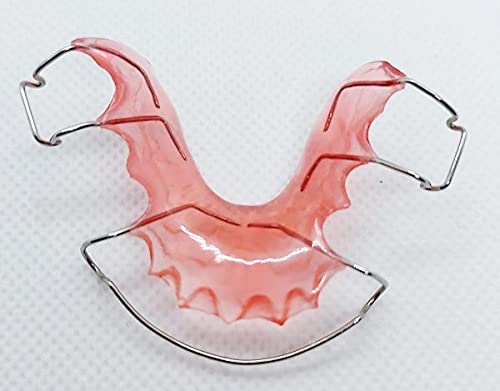 Hawley Retainer Upper & Lower Set - Red Upper Arch with Pink Tissue - Comfortable Dental Retainer for Teeth Alignment & Post-Braces Care - Perfect for Nighttime Use & Orthodontic Maintenance