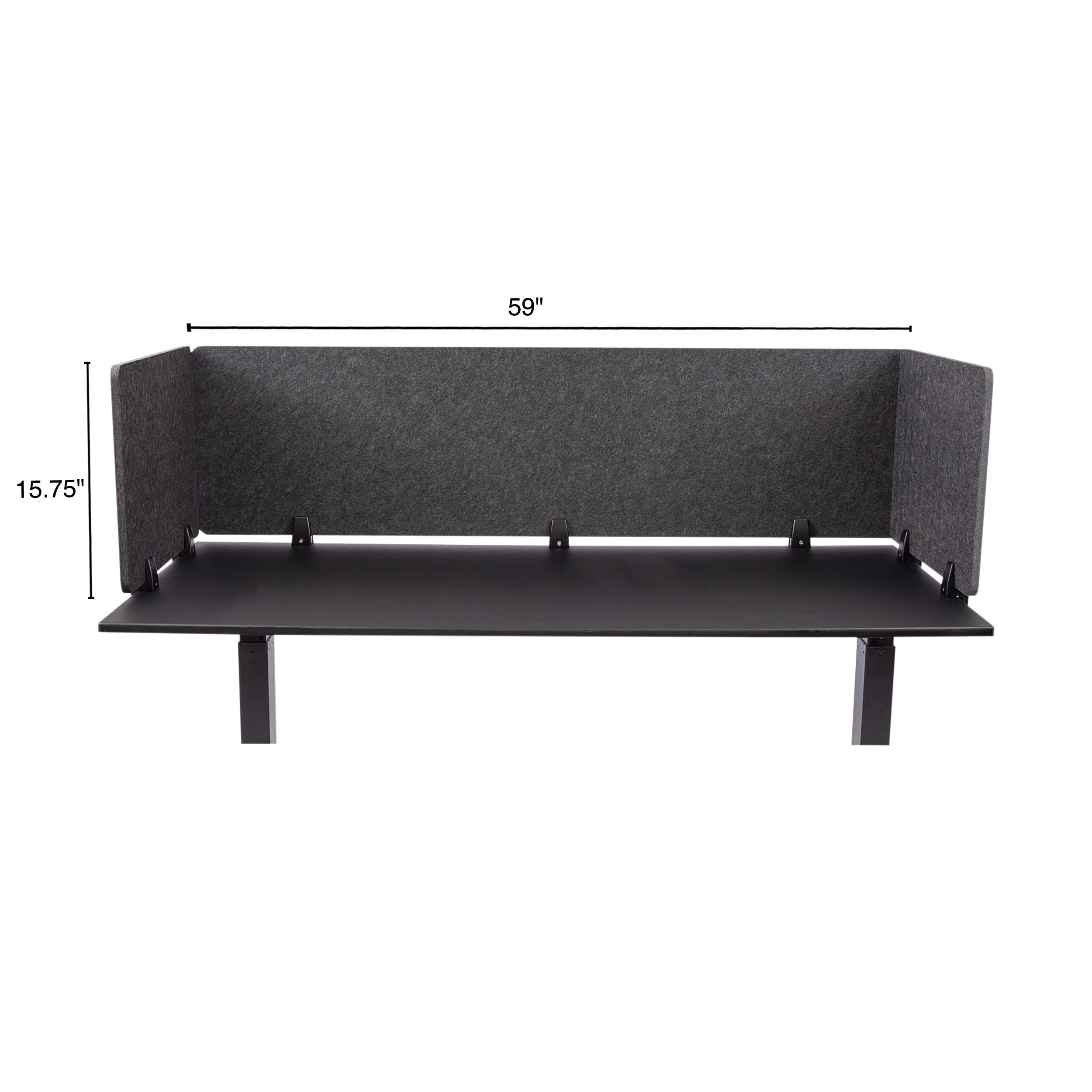 ReFocus™ Raw Clamp-On Acoustic Desk Divider – Lightweight Noise Reducing Privacy Panel for Office & Home Workspaces (Anthracite Gray, 59