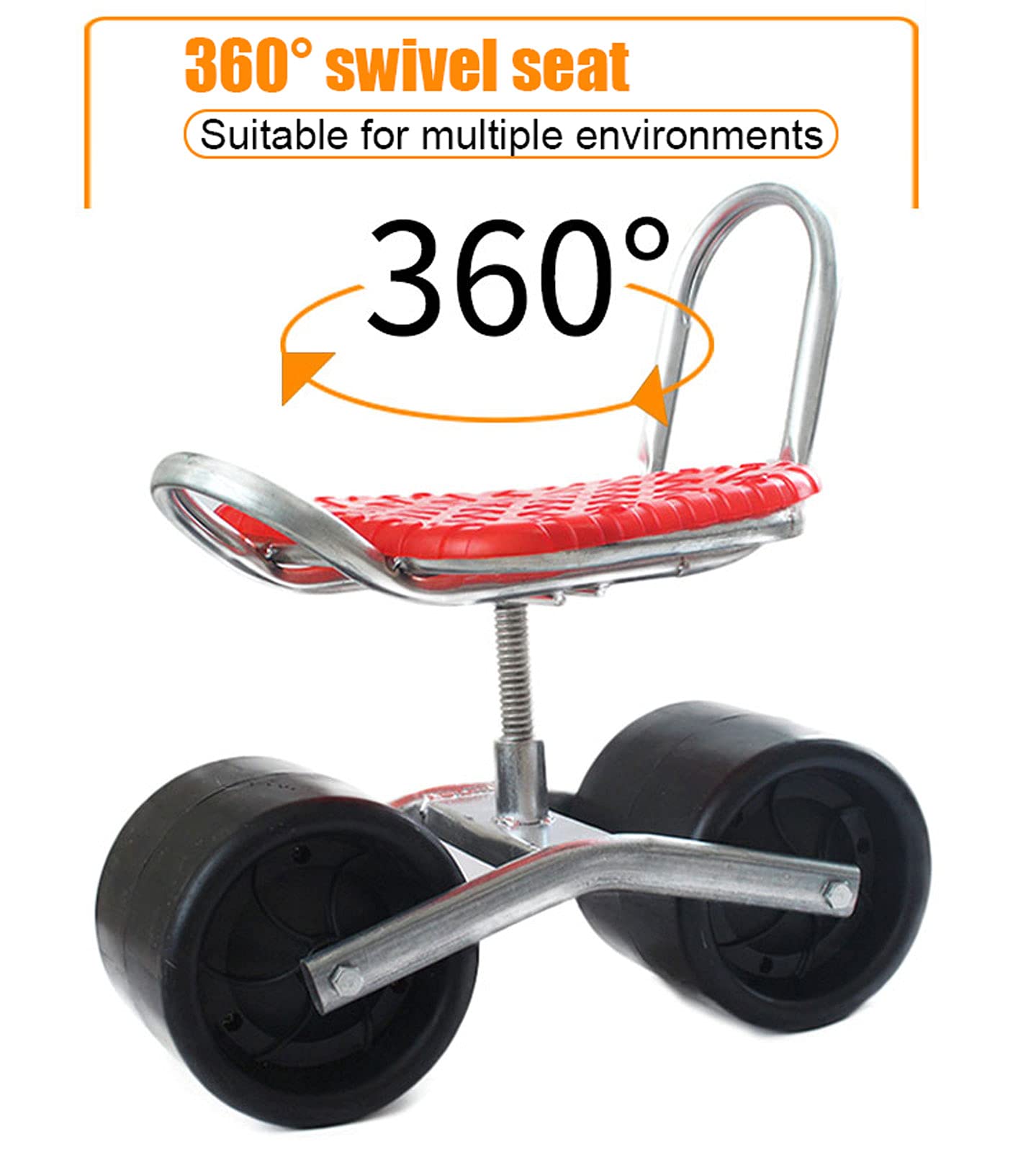 **Lightweight Rolling Garden Stool with 360° Swivel & Height Adjustment – Heavy Duty 190kg Capacity, Umbrella Stand – Perfect for Weeding, Planting, Cleaning & Outdoor Repairs (Ideal for Seniors & Gardeners)**
