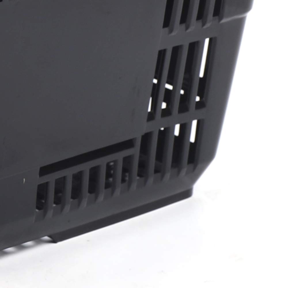 Black Mesh Shopping Baskets with Handles - 28L Portable Plastic Basket Set (12-Pack) - Durable Retail & Supermarket Storage Solution for Groceries, Laundry, or Home Organization