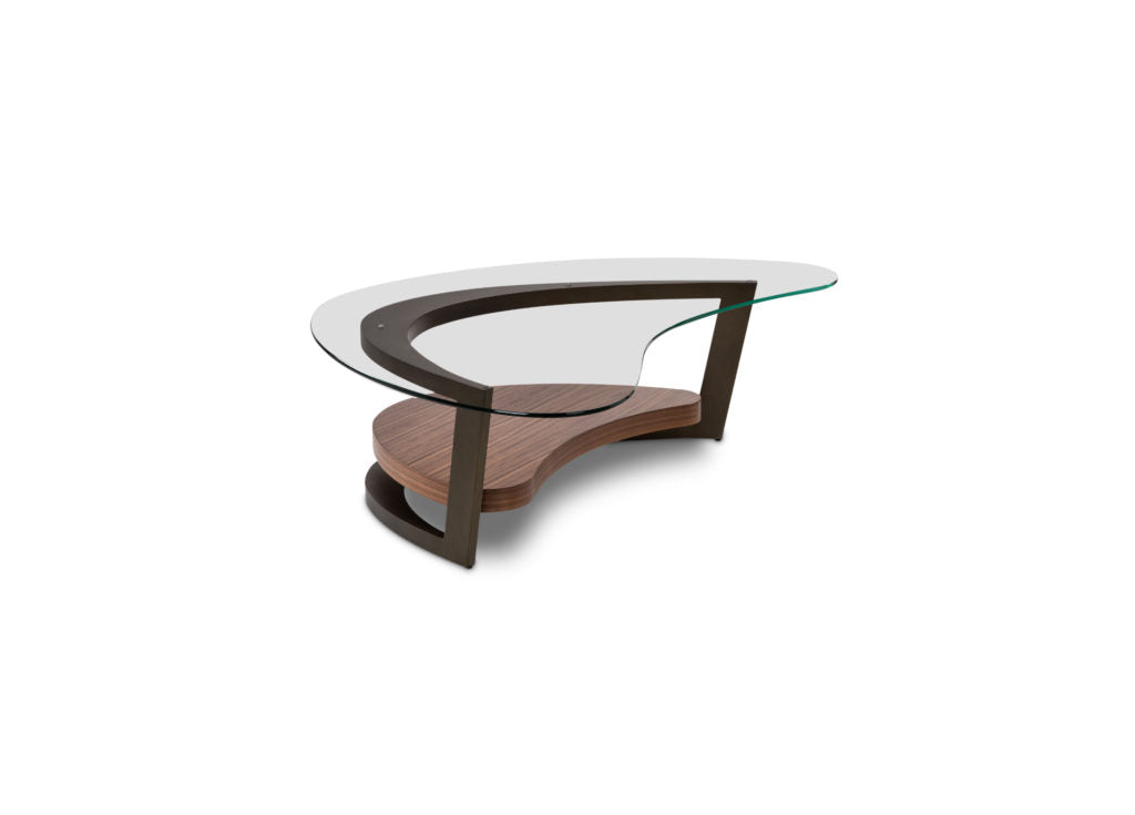 Elite Modern Maui Walnut & Metal Accent Table - Stylish Side Table for Living Room, Bedroom, or Office Decor