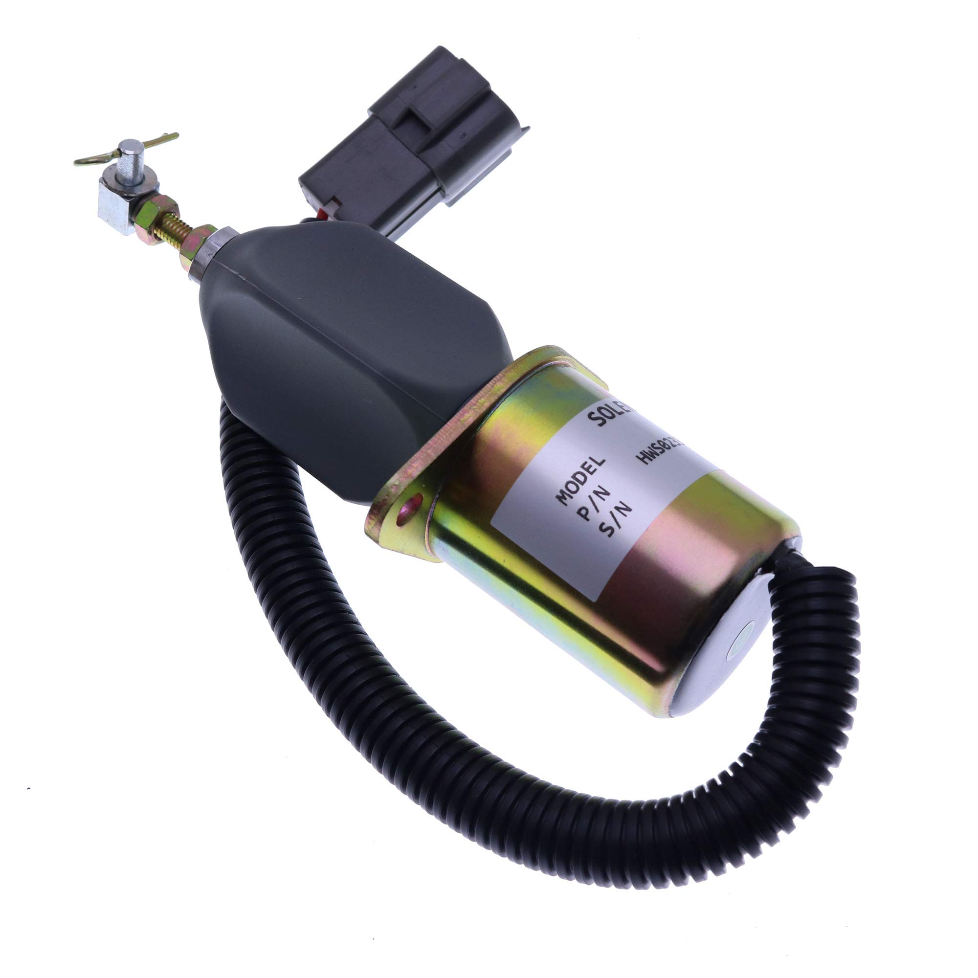 Holdwell Stop Solenoid SA-4673-S 12Vdc Compatible with Yanmar Engine & Hyundai Small Excavator - Replacement Part for Diesel Engine Shutoff System (Ideal for Construction Equipment, Marine Applications & Agricultural Machinery)