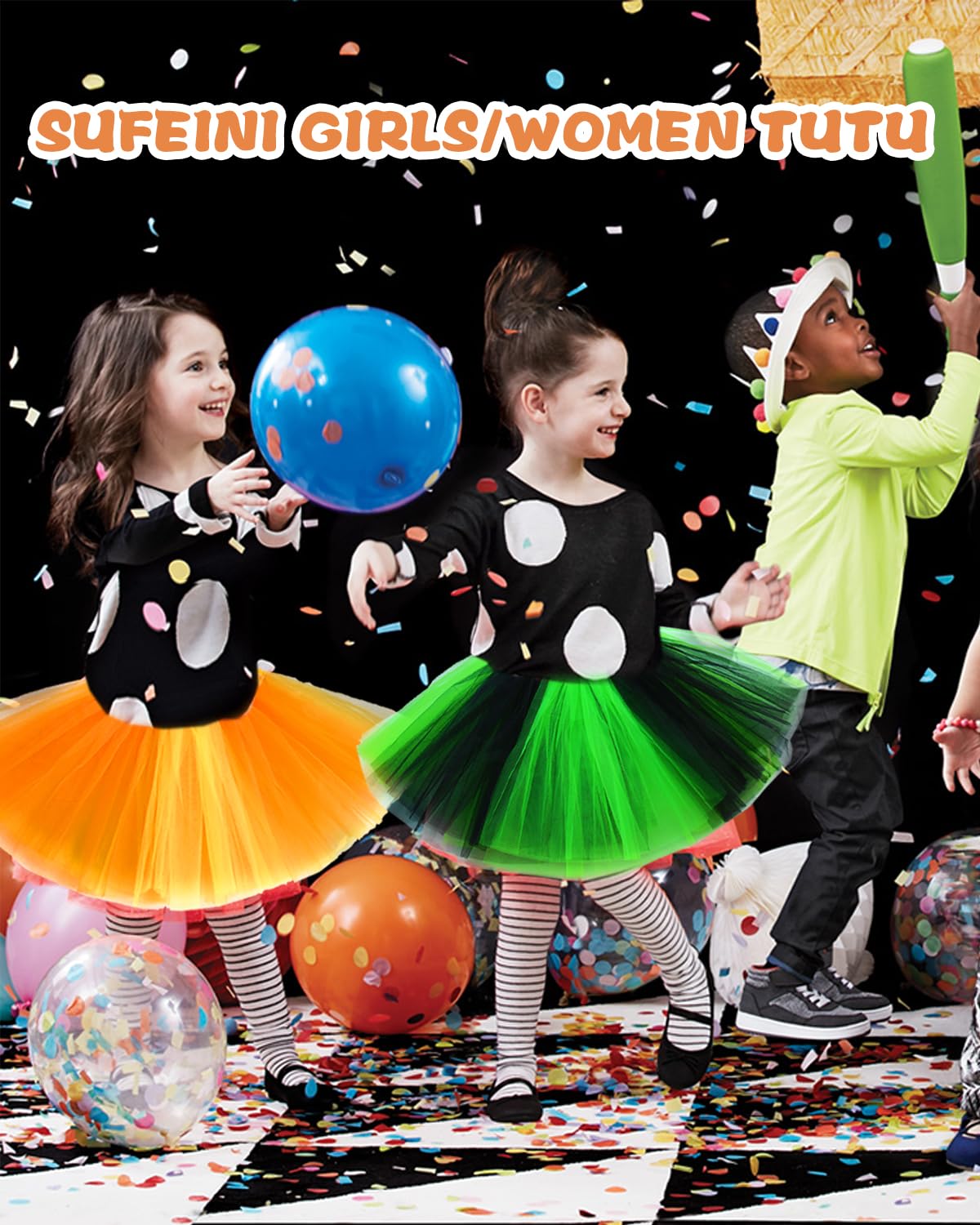 Red and Black Tulle Tutu Skirt for Girls, Women & Adults - Halloween Witch Costume Party Dress | Perfect for Halloween, Cosplay, Dance Performances & Themed Parties
