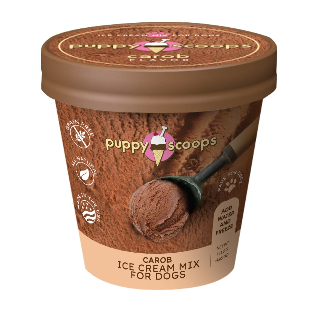 Organic Carob Ice Cream Mix for Dogs - Healthy Frozen Treat, Grain-Free & Vegan Dog Dessert - Perfect for Summer, Training Rewards & Special Occasions