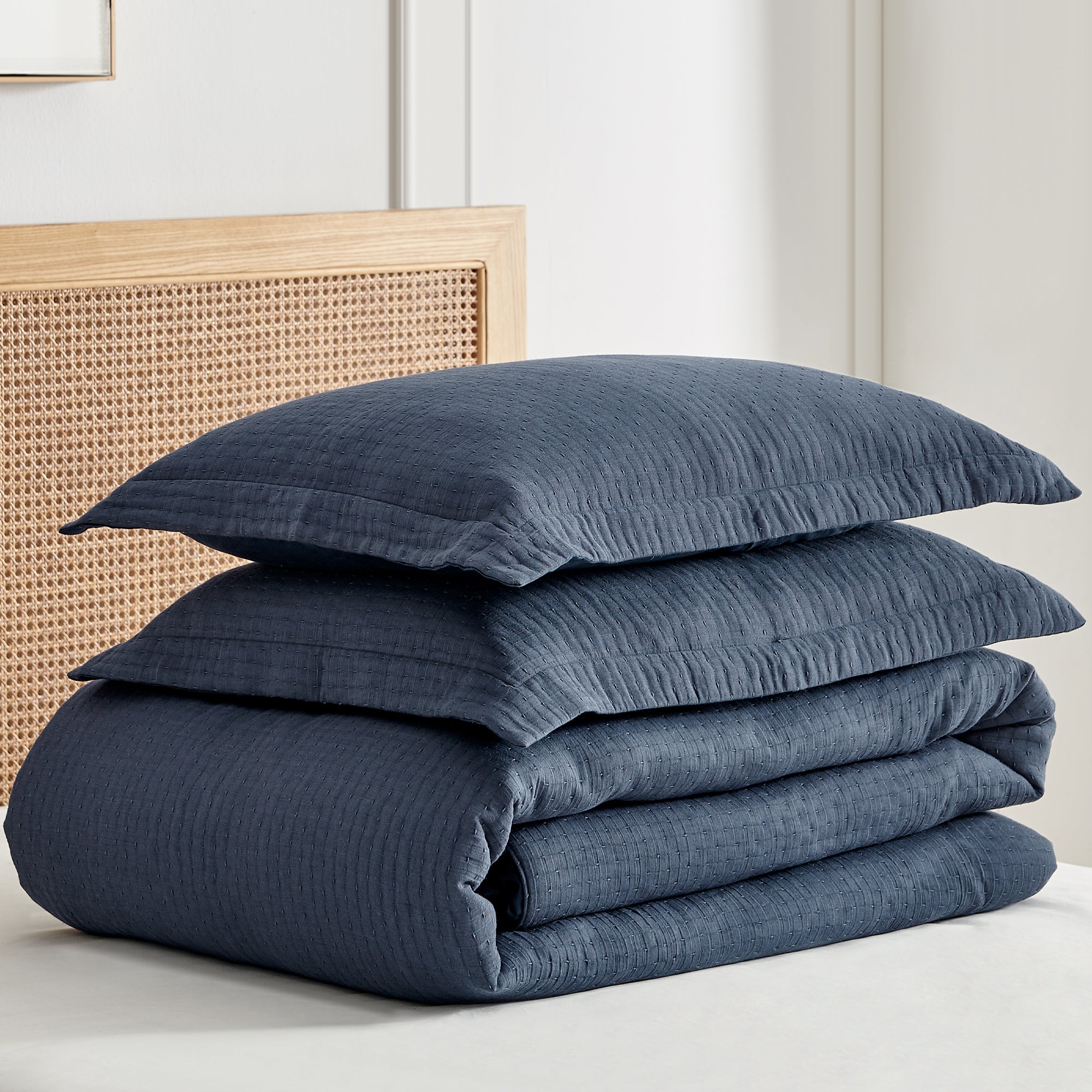 Premium Reede Muslin Duvet Cover Set - Soft Breathable 100% Cotton Bedding - Perfect for Cozy Bedrooms, Guest Rooms & Airbnb Stays