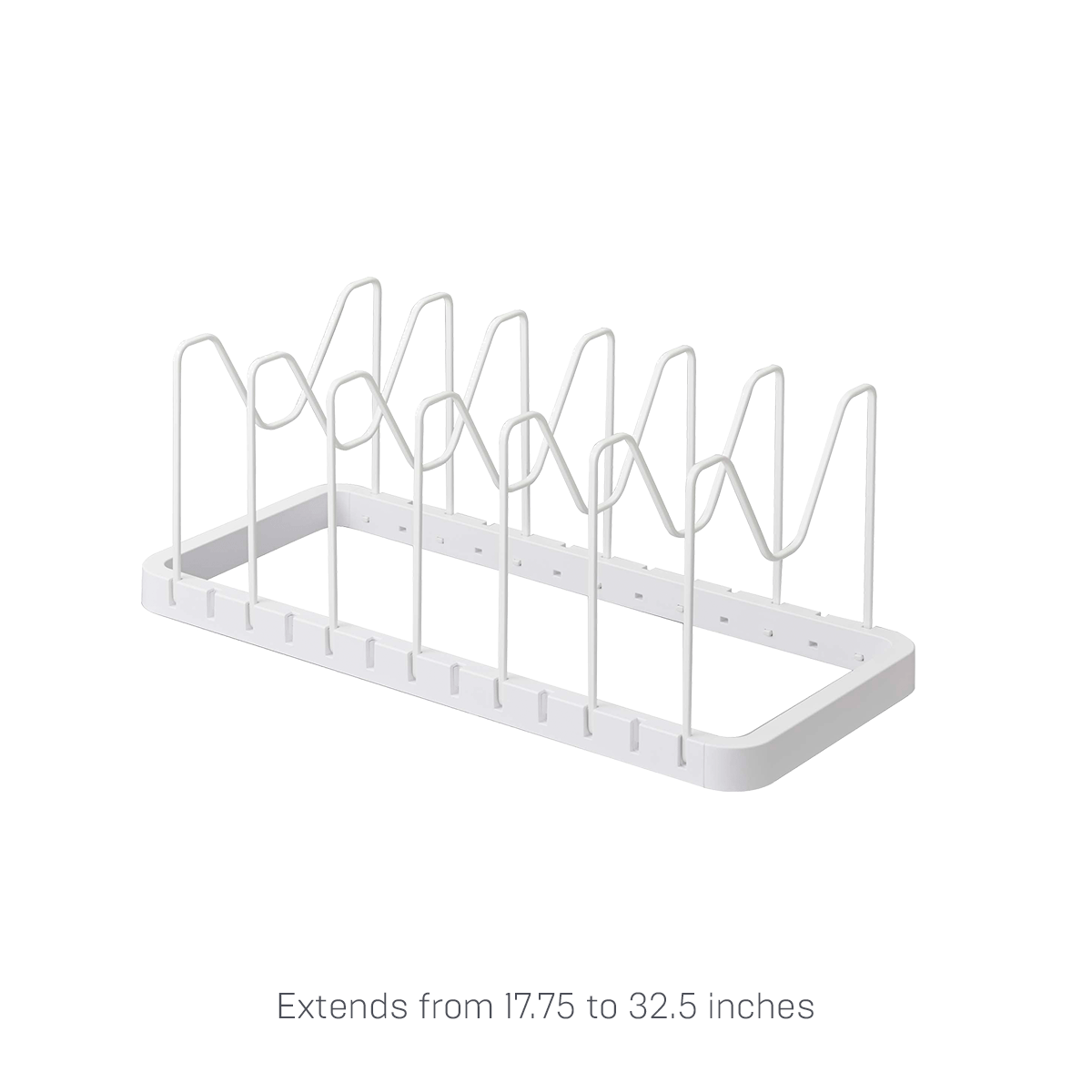 Adjustable Pot Lid Organizer - Heavy Duty Steel Kitchen Cabinet Organizer for Lids & Pans - Space Saving Storage Solution for Pots, Pans & Cookware Lids (Perfect for Small Kitchens & Clutter-Free Cabinets)
