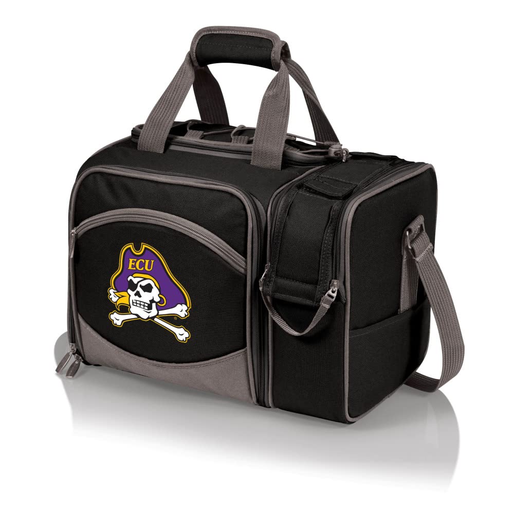 NCAA Insulated Cooler Tote Bag with Picnic Set - Portable Malibu Picnic Basket for Outdoor, Beach, Tailgating & Camping - Perfect for Sports Events, BBQs and Family Gatherings