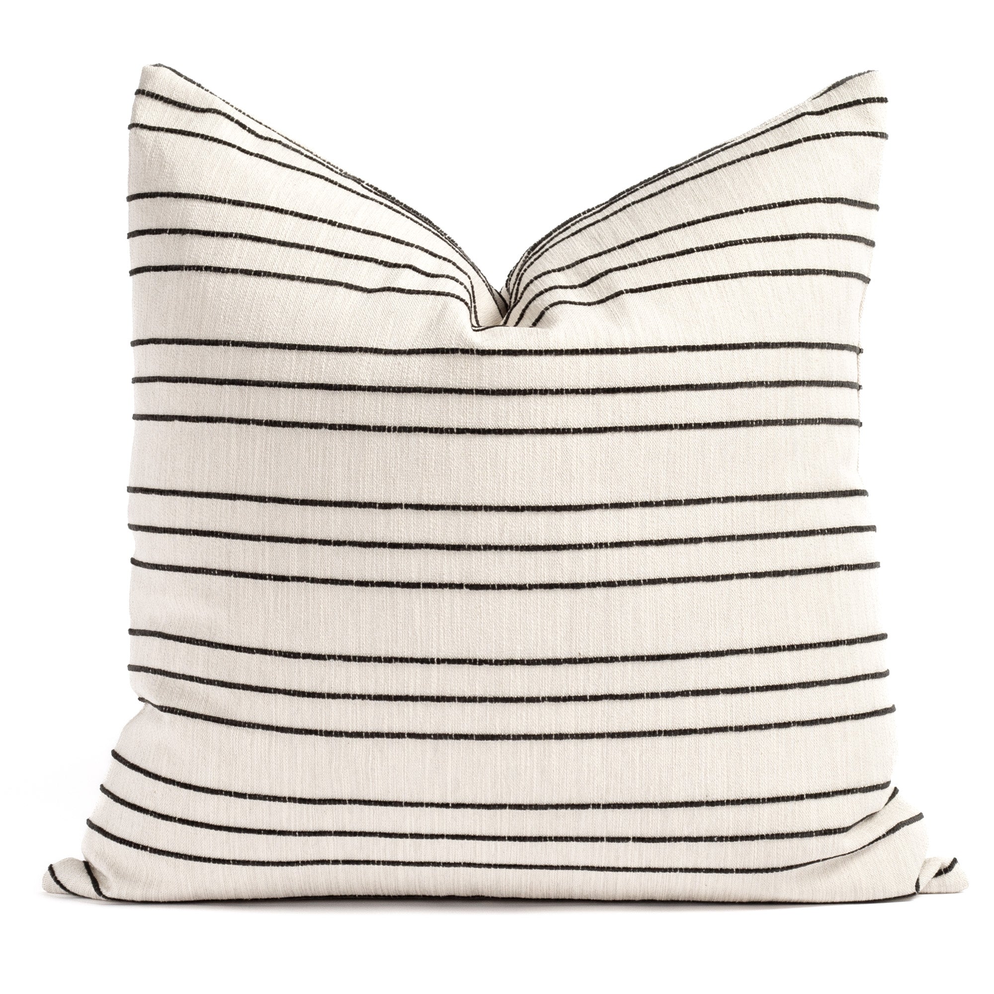 Premium Spar Stripe 24x24 Decorative Throw Pillow Cover - Soft Onyx Black Cushion Case for Sofa, Bed & Home Decor