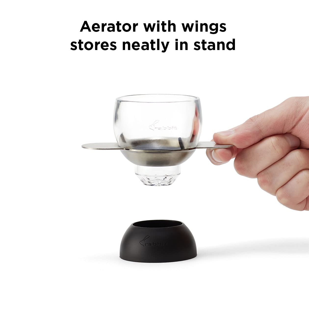 Premium Rabbit Wine Aerator with Sediment Strainer & Stand | Hands-Free Wine Decanter for Red Wine Lovers | 3.35 x 3.35 x 5.6 Inches | Perfect for Dinner Parties, Wine Tasting & Gifts