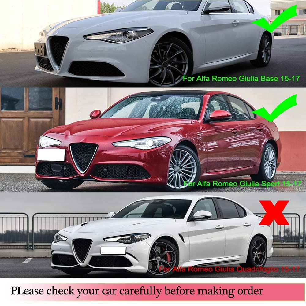 Carbon Fiber Side Skirts for Alfa Romeo Giulia 2015-2020 | Under Door Rocker Panels & Valance Extension Lip | Enhances Sporty Look & Protects from Road Debris | Perfect for Car Enthusiasts & Daily Driving