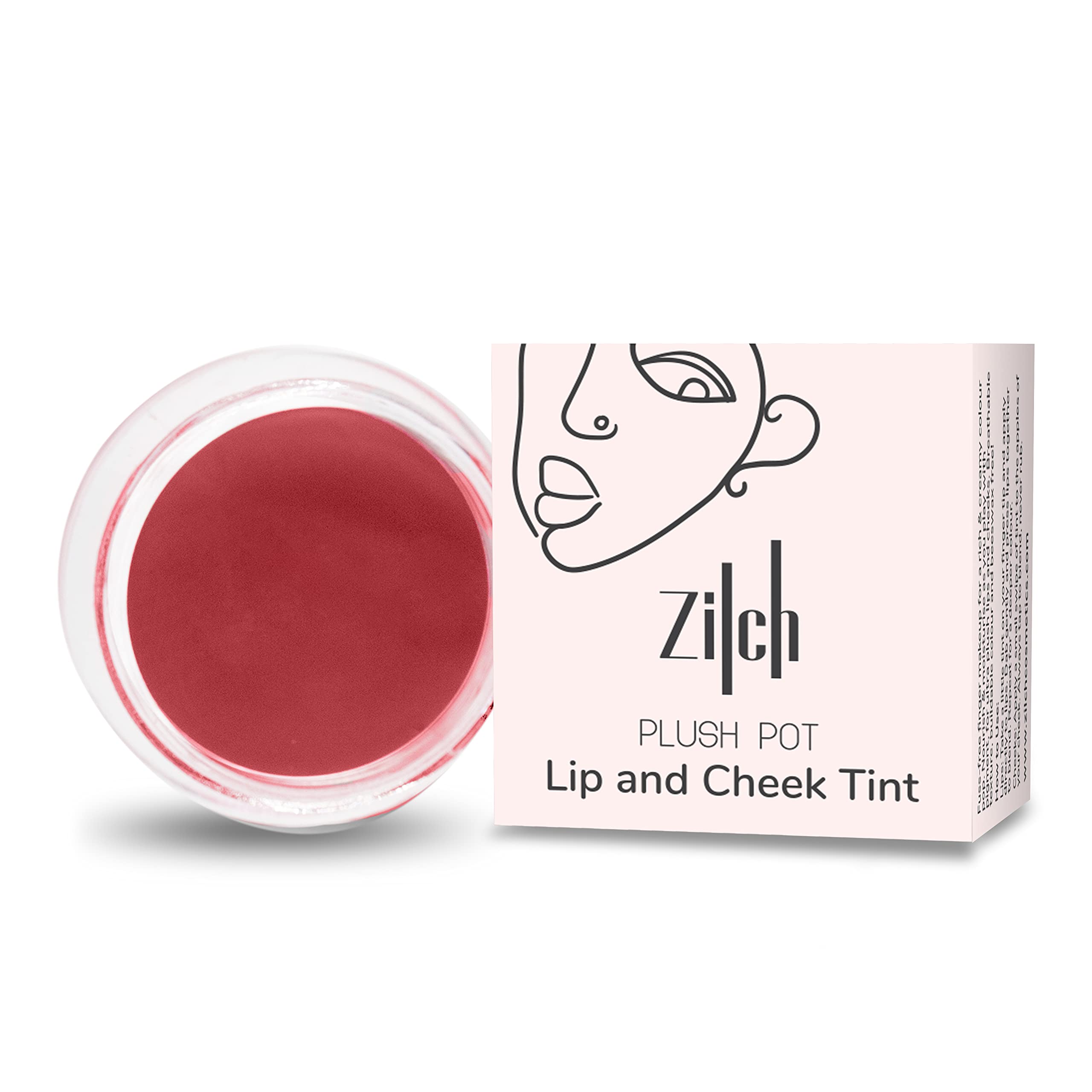 Zilch Plush Pot Lip and Cheek Tint - Matte Finish Long Lasting Vegan Makeup | MOONLIT ROSE | Perfect for Everyday Wear, Date Night & Natural Makeup Looks