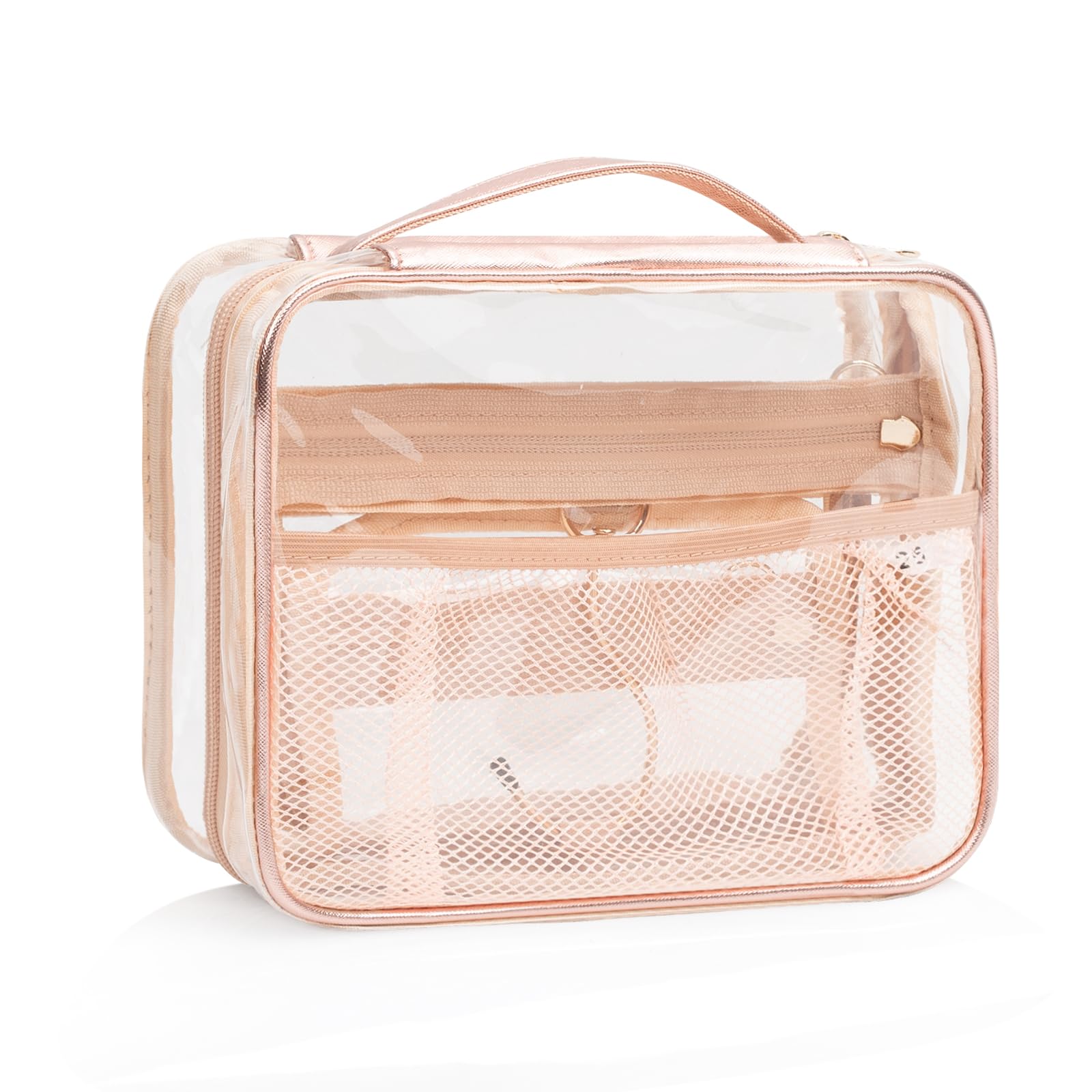 Clear Hanging Toiletry Bag for Women - Travel Makeup Organizer with 360° Hook - Portable Cosmetic & Skincare Pouch for Bathroom, Gym, Camping, and Airplane Travel