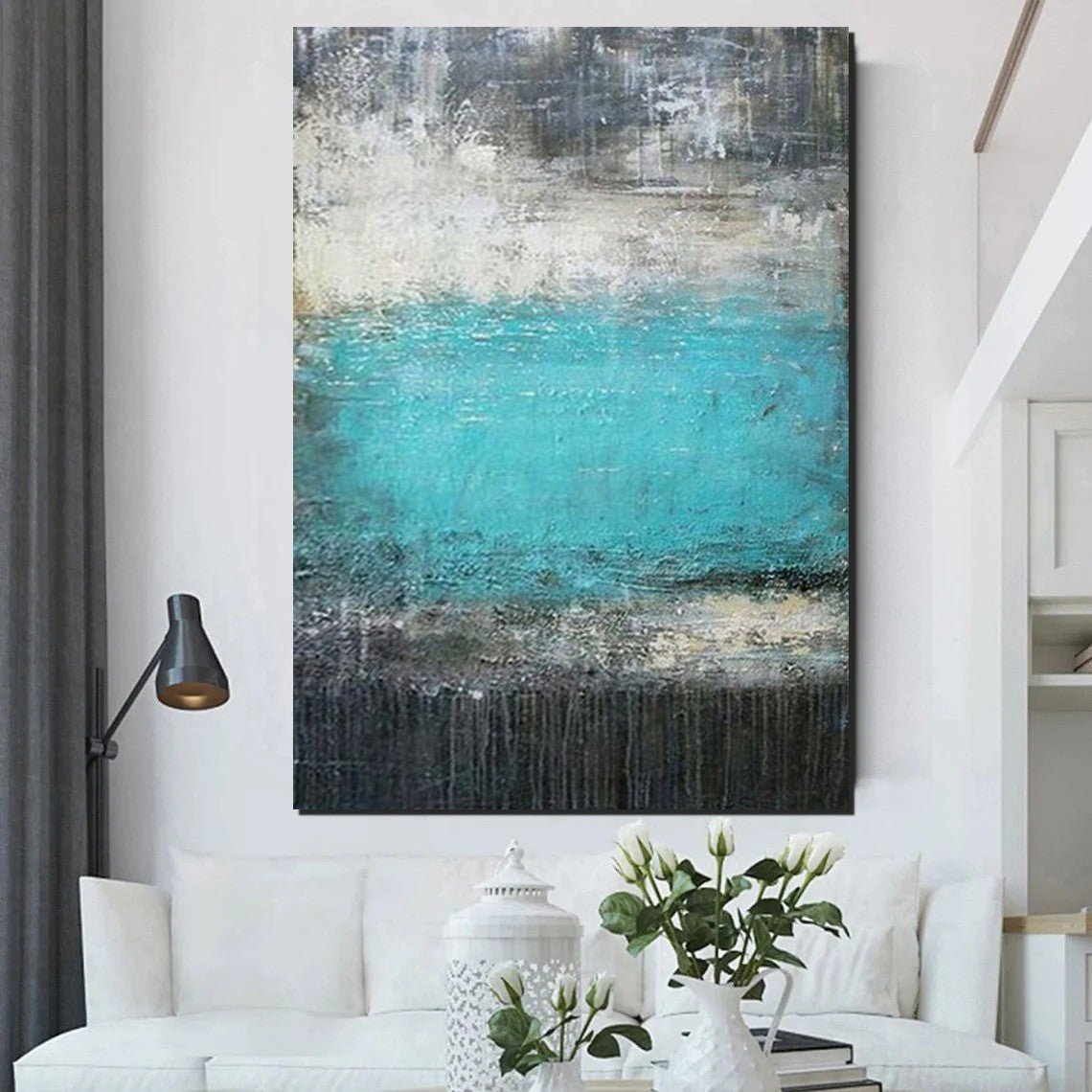 Modern Abstract Canvas Painting for Living Room - Large Contemporary Wall Art Decor for Home & Office Interior Design - Perfect for Living Spaces, Bedrooms & Offices