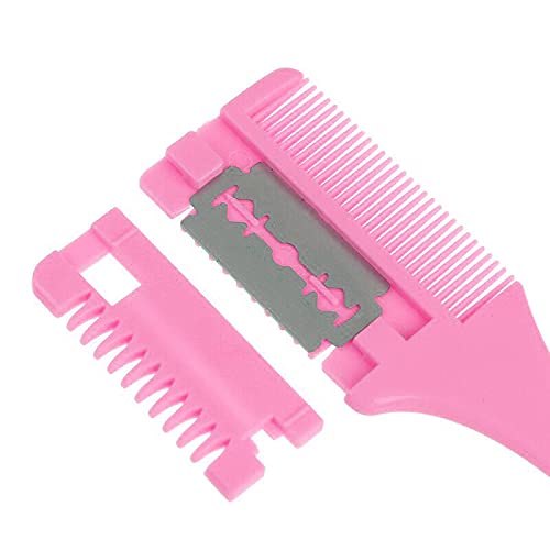 Alexvyan Pink Hair Thinner Comb - Professional Hair Thinning Razor Comb for Fine & Thick Hair - Hair Cutting & Trimming Tool for Stylists & Home Use - Perfect for Salon, DIY Haircuts & Hairstyling