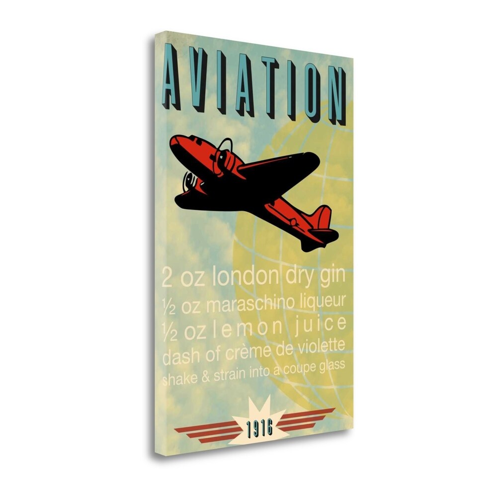 Aviation Recipe By Fig Melon Press - Premium Giclee Fine Art Print on Gallery Wrapped Canvas - Ready to Hang Wall Decor for Living Room, Bedroom & Office