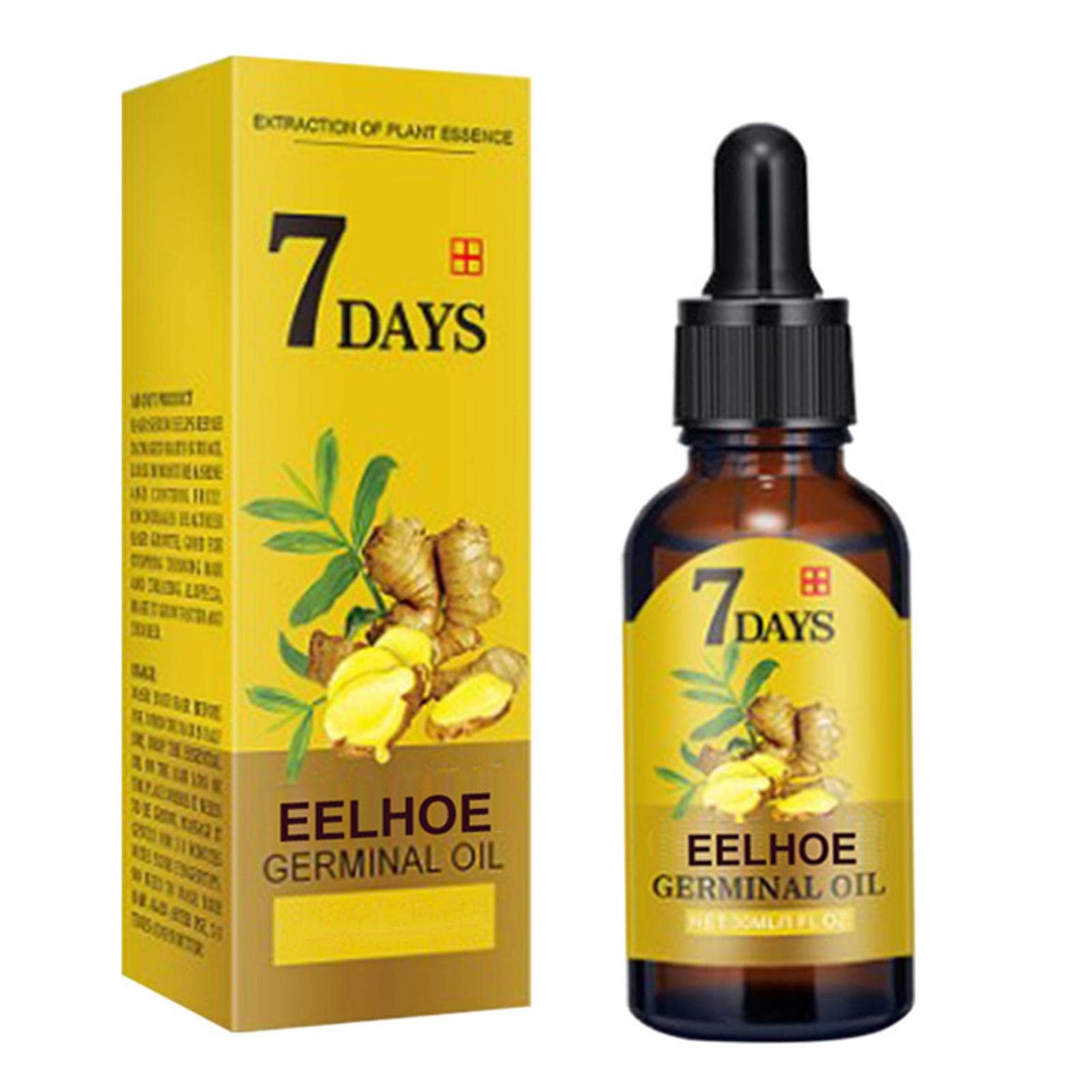 Organic Ginger Hair Growth Serum for Thicker, Stronger & Longer Hair - Herbal Regrowth Treatment to Stop Hair Loss & Thinning | Daily Scalp Care for Men & Women