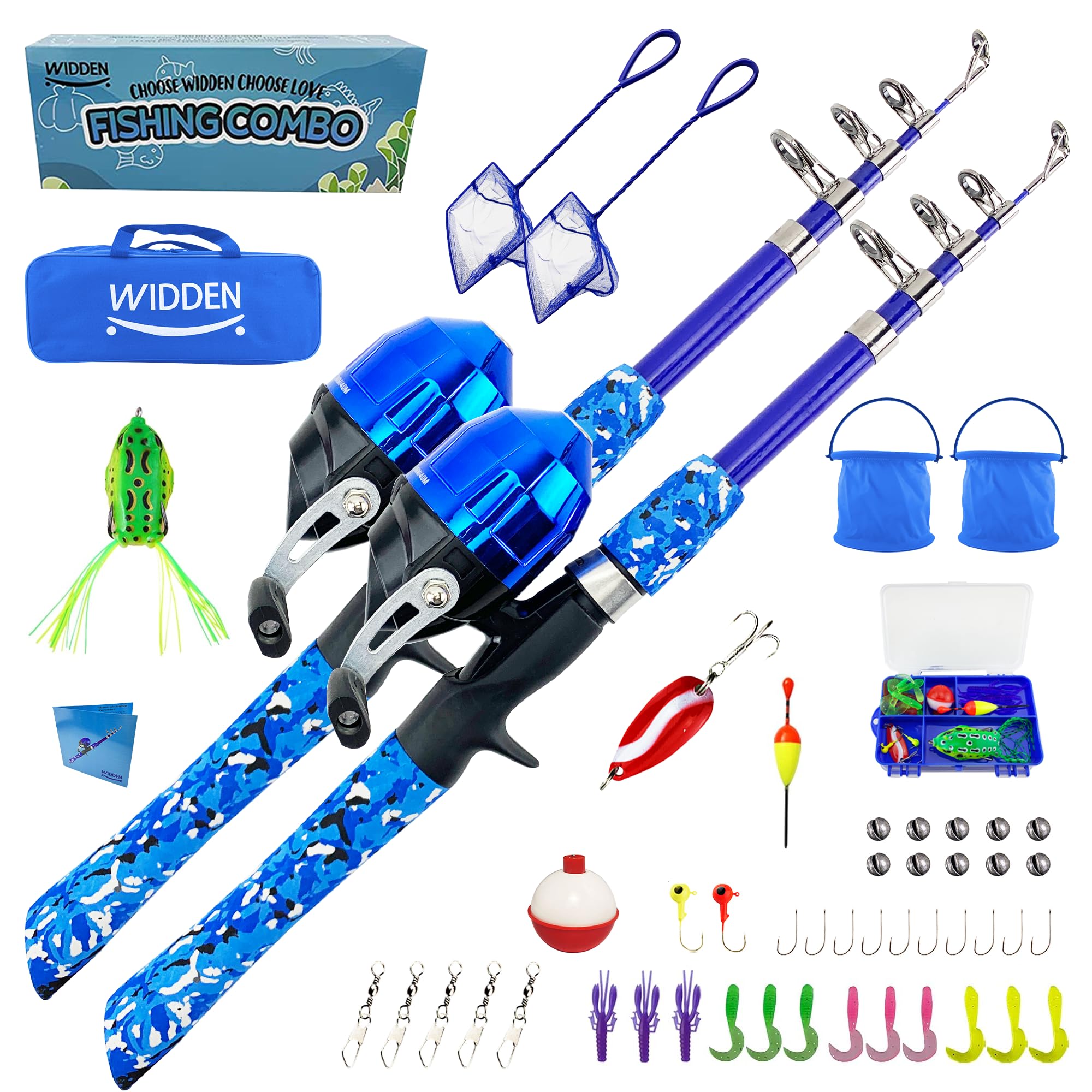 **Kids Fishing Pole - Telescopic Fishing Rod & Reel Combo Kit with Tackle Box & Net for Boys & Girls | Portable Youth Fishing Gear for Lakes, Ponds & Outdoor Adventures**