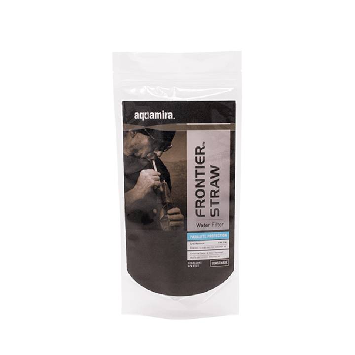 Aquamira Frontier Straw Water Filter - Portable Emergency Survival Water Purifier for Hiking, Camping & Travel - Removes Bacteria, Protozoa & Sediment